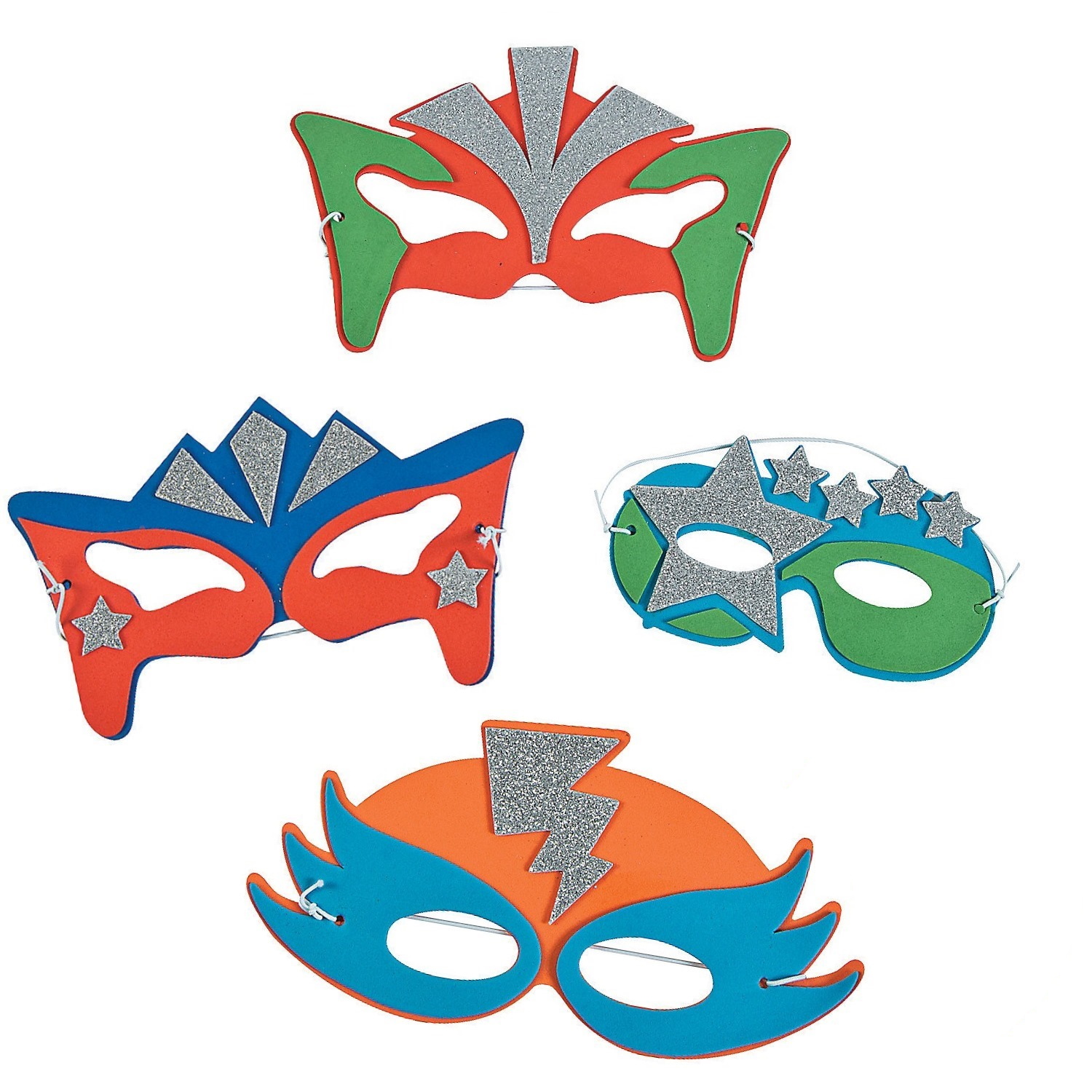 Foam Superhero Masks (Pack of 12)