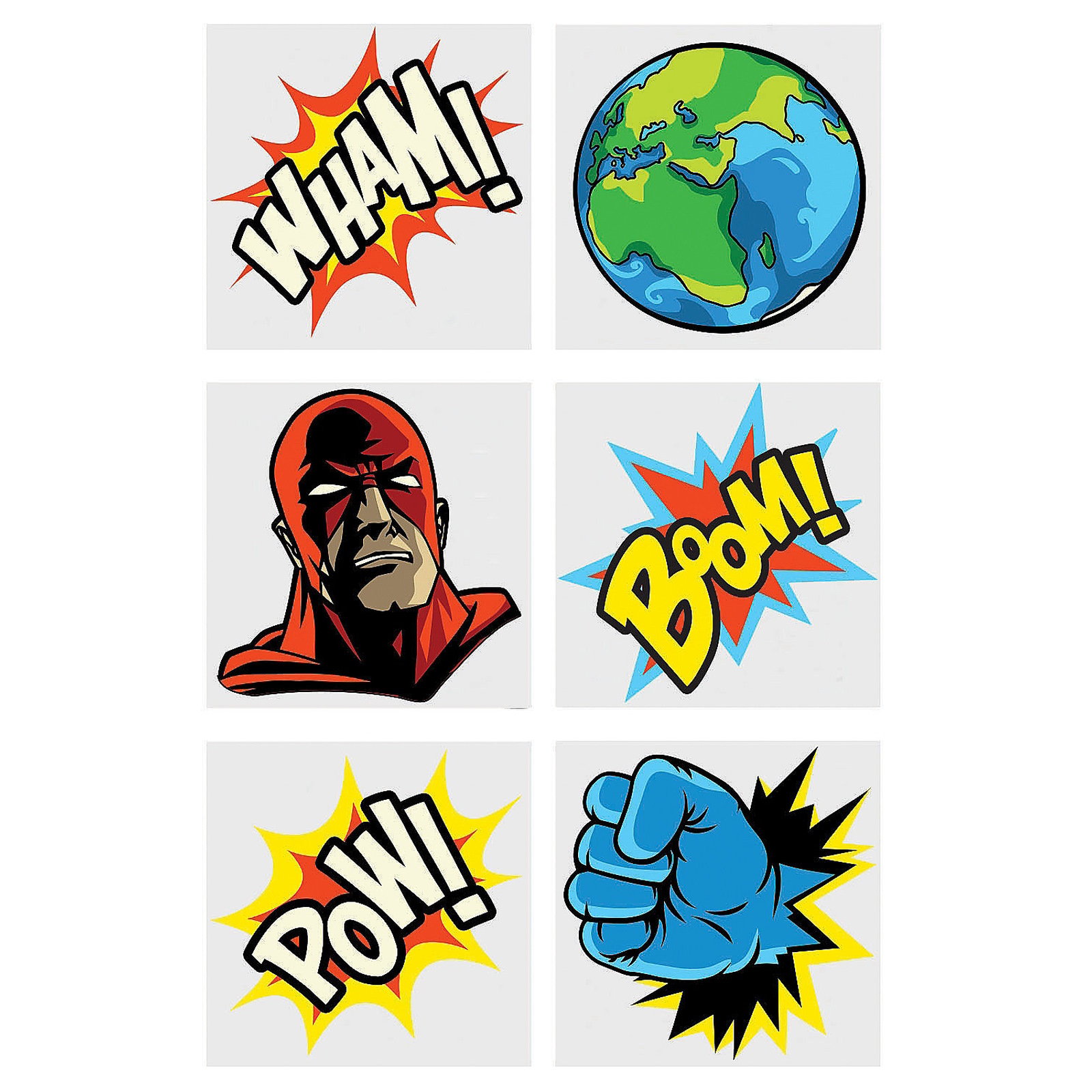 Comic Superhero Tattoos (Pack of 72)