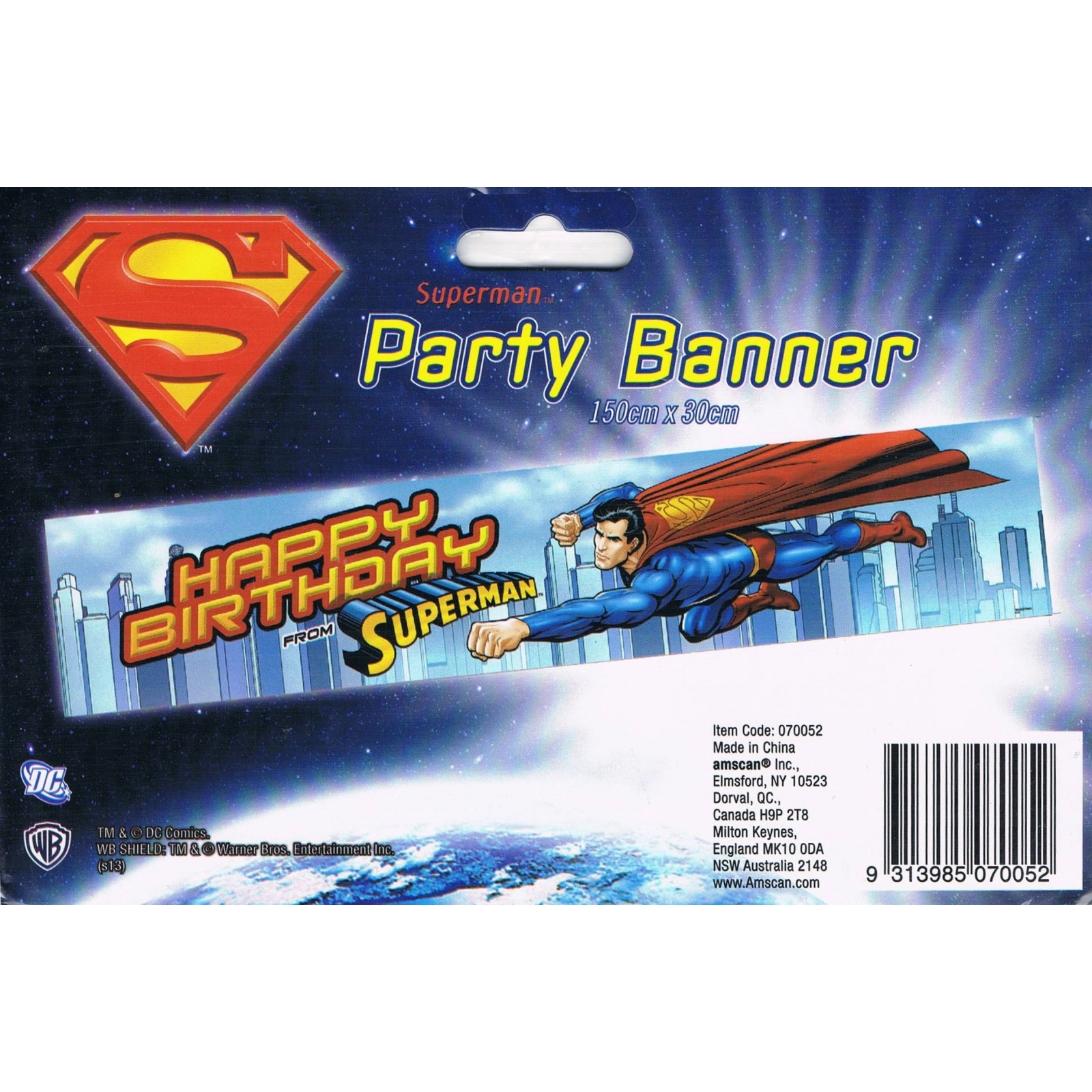 Superman Happy Birthday Banner