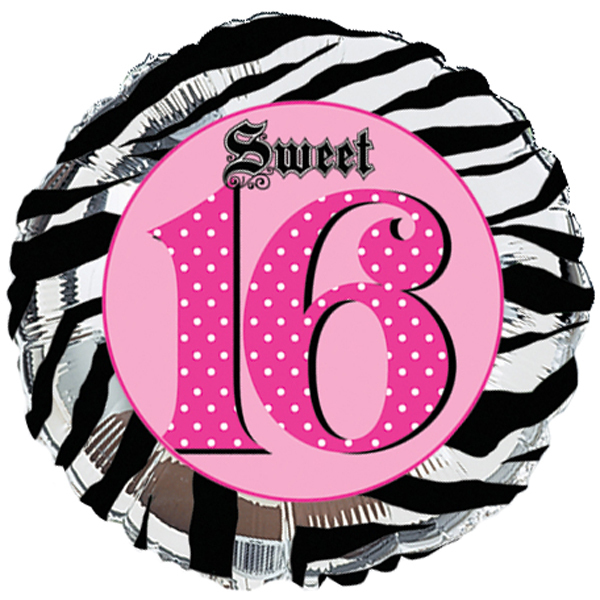 Super Stylish 16th Birthday Helium Balloon