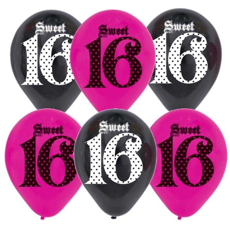 Super Stylish 16th Birthday Balloons (Pack of 6)