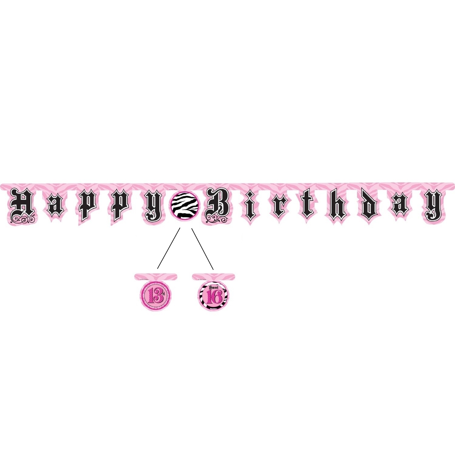 Super Stylish 13th or 16th Birthday Banner