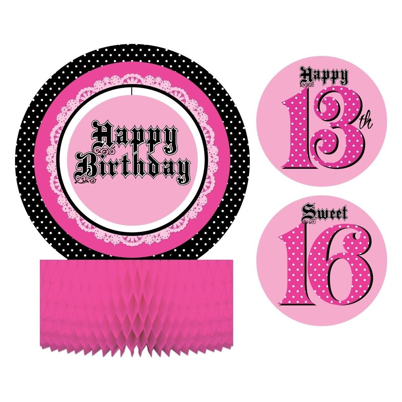 Super Stylish 13th or 16th Birthday Party Centrepiece