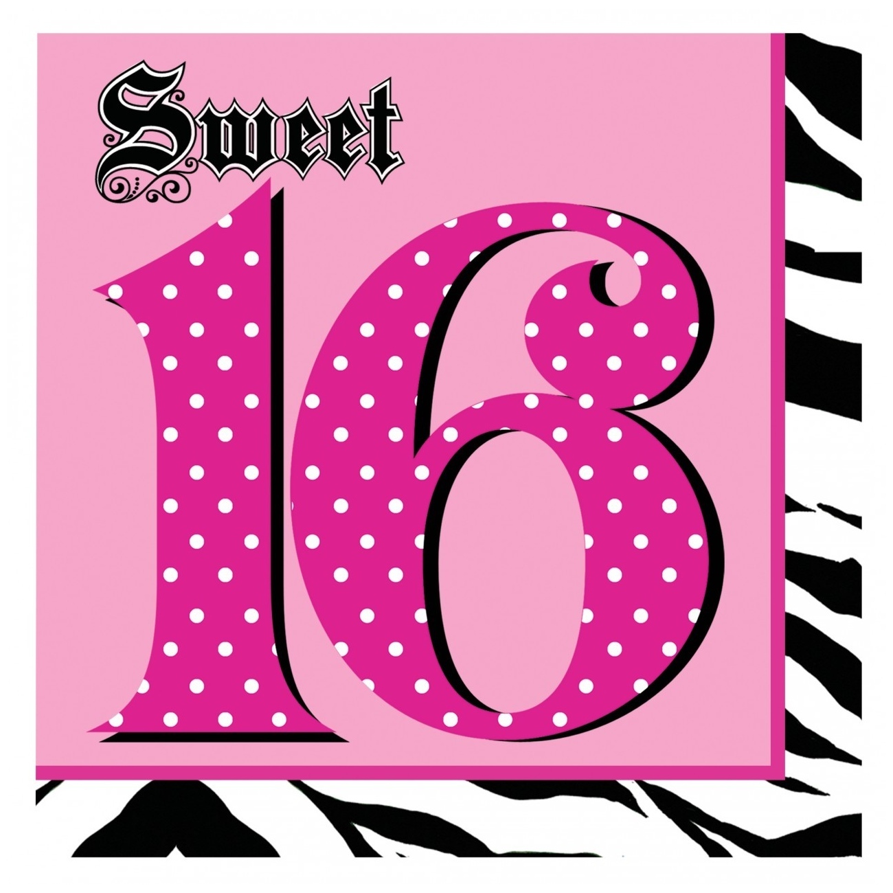 Super Stylish 16th Birthday Large Napkins / Serviettes (Pack of 16)