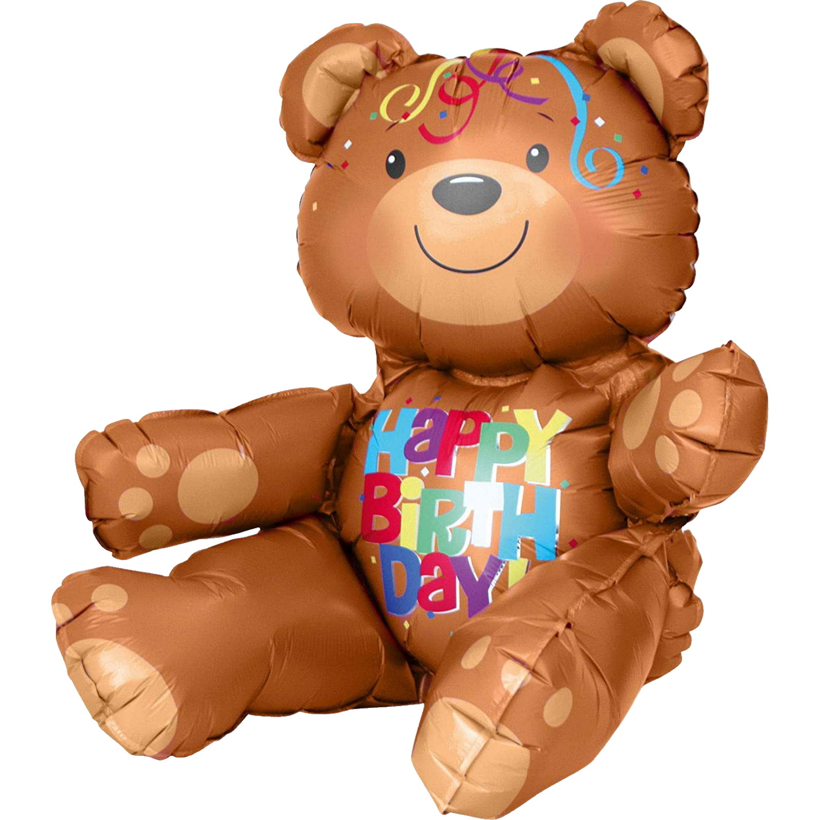 Happy Birthday Teddy Bear Air Fill Balloon 43cm