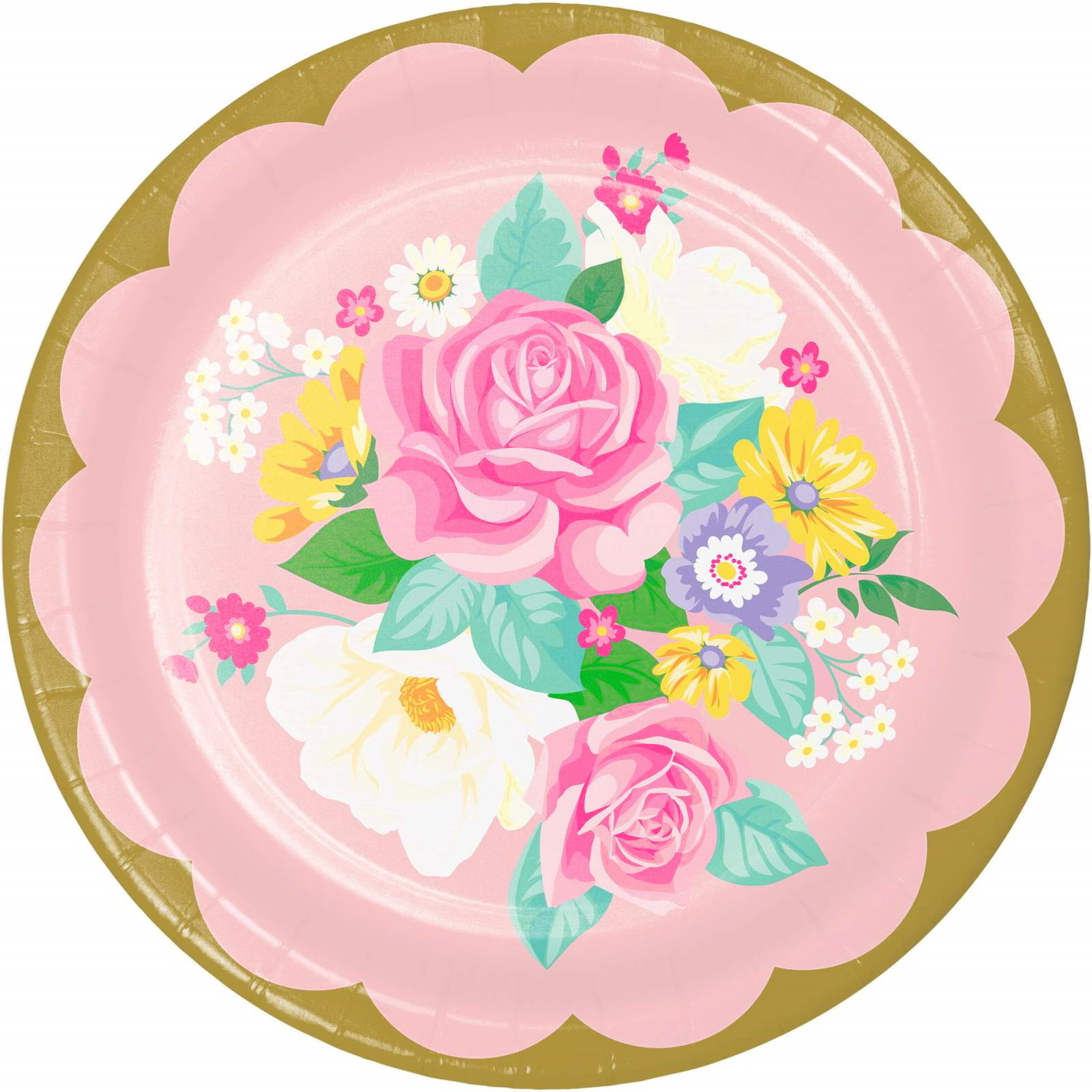 Floral Tea Party Large Paper Plates (Pack of 8)