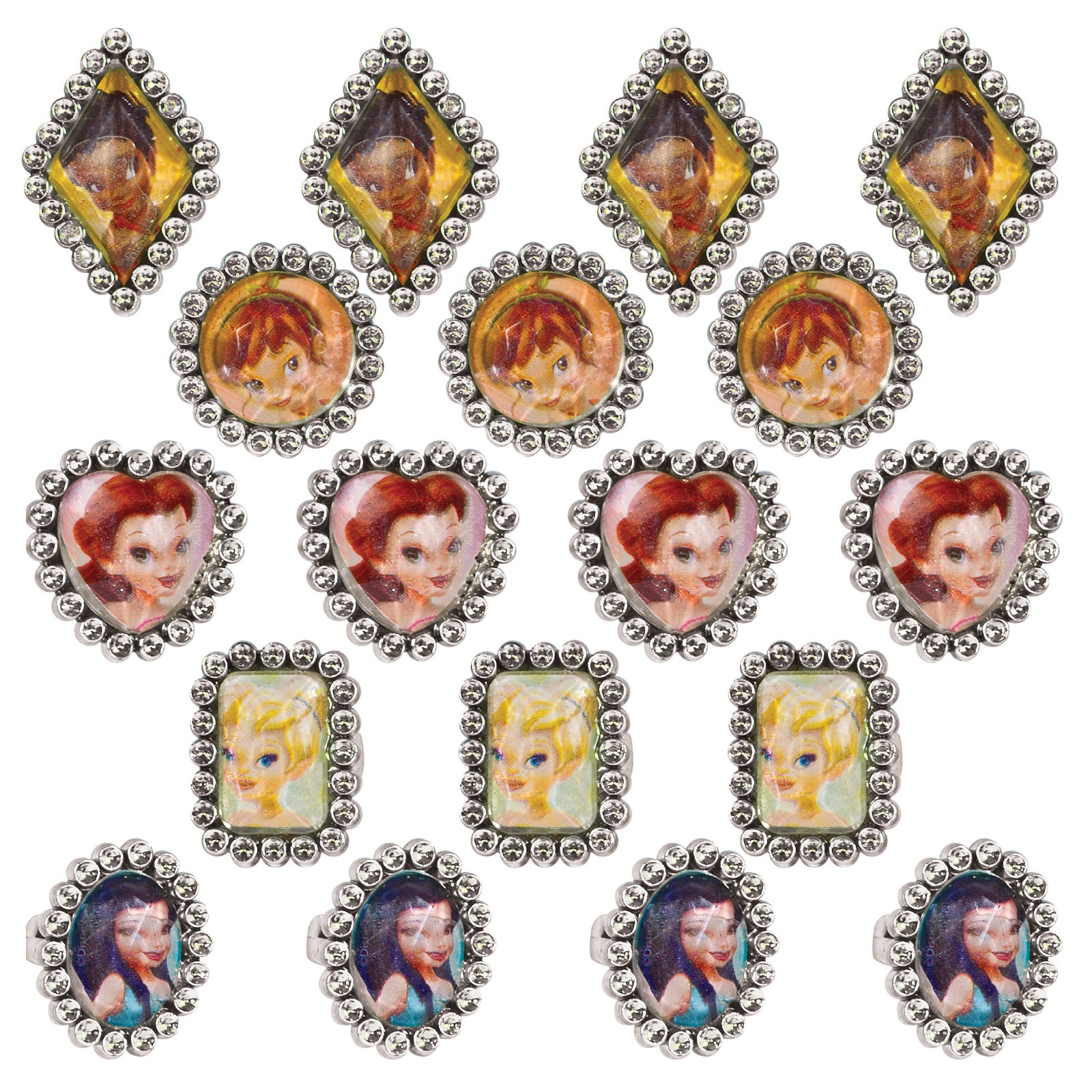 Tinkerbell Best Friends Jewel Rings (Pack of 18)