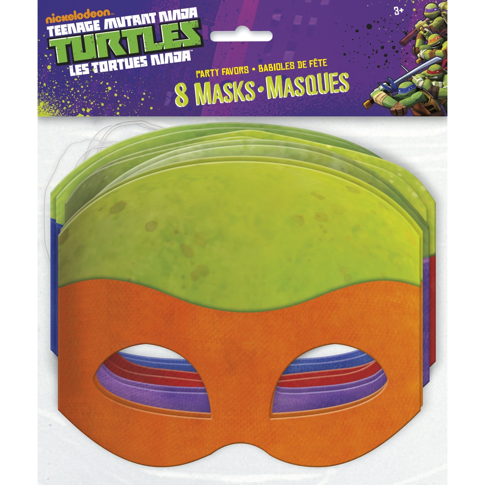 Teenage Mutant Ninja Turtles Party Masks (Pack of 8)
