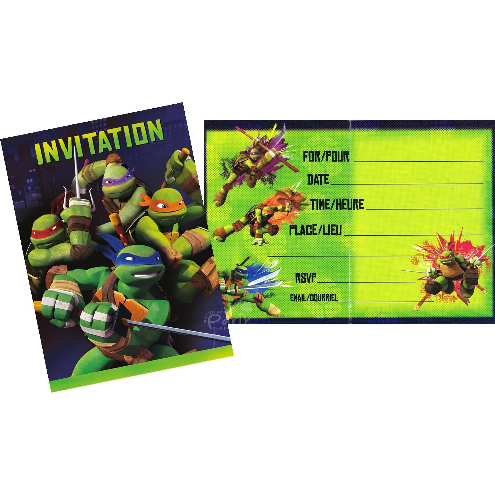 Teenage Mutant Ninja Turtles Party Invitations (Pack of 8)