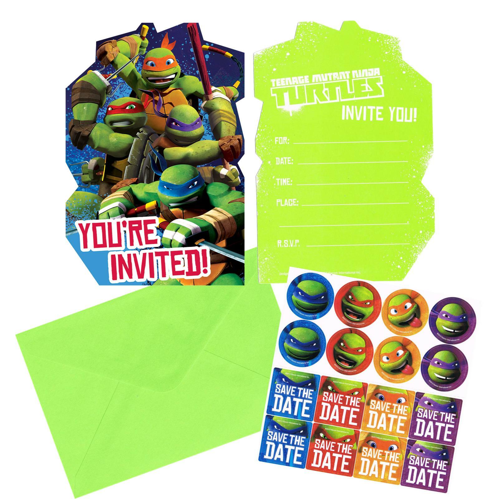 Teenage Mutant Ninja Turtles Party Invitation Set (Pack of 8)