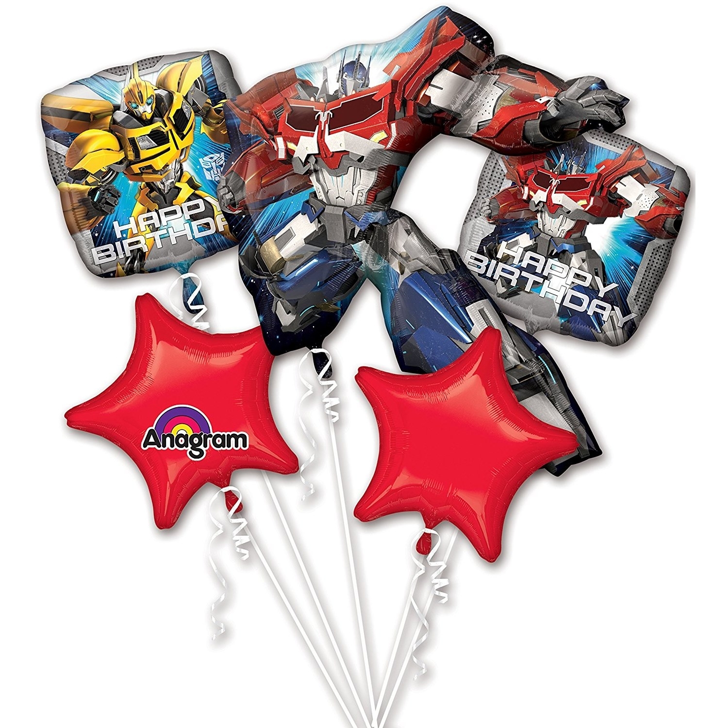 Transformers Happy Birthday Helium Balloon Bouquet
