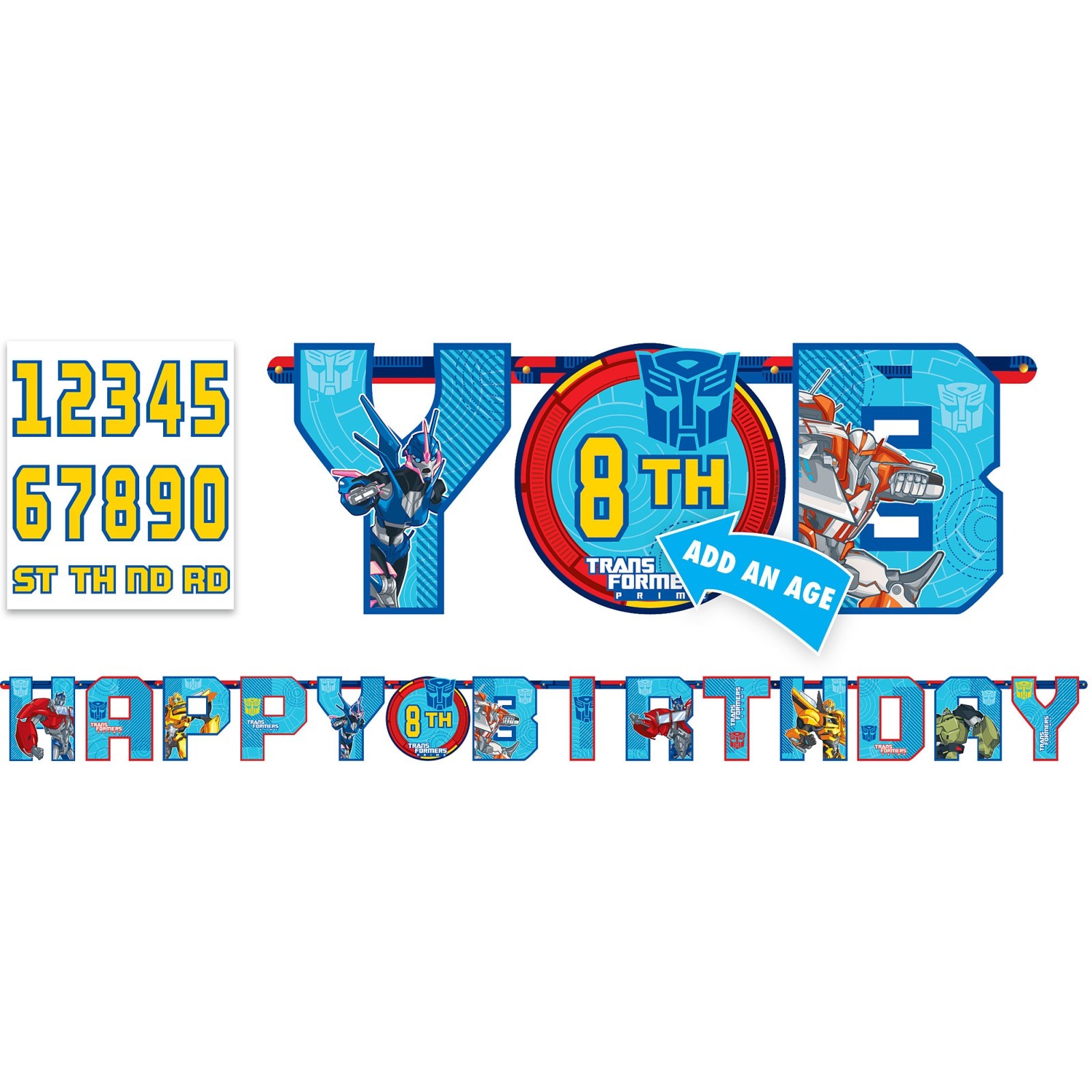 Transformers Prime Jumbo Letter Banner Kit