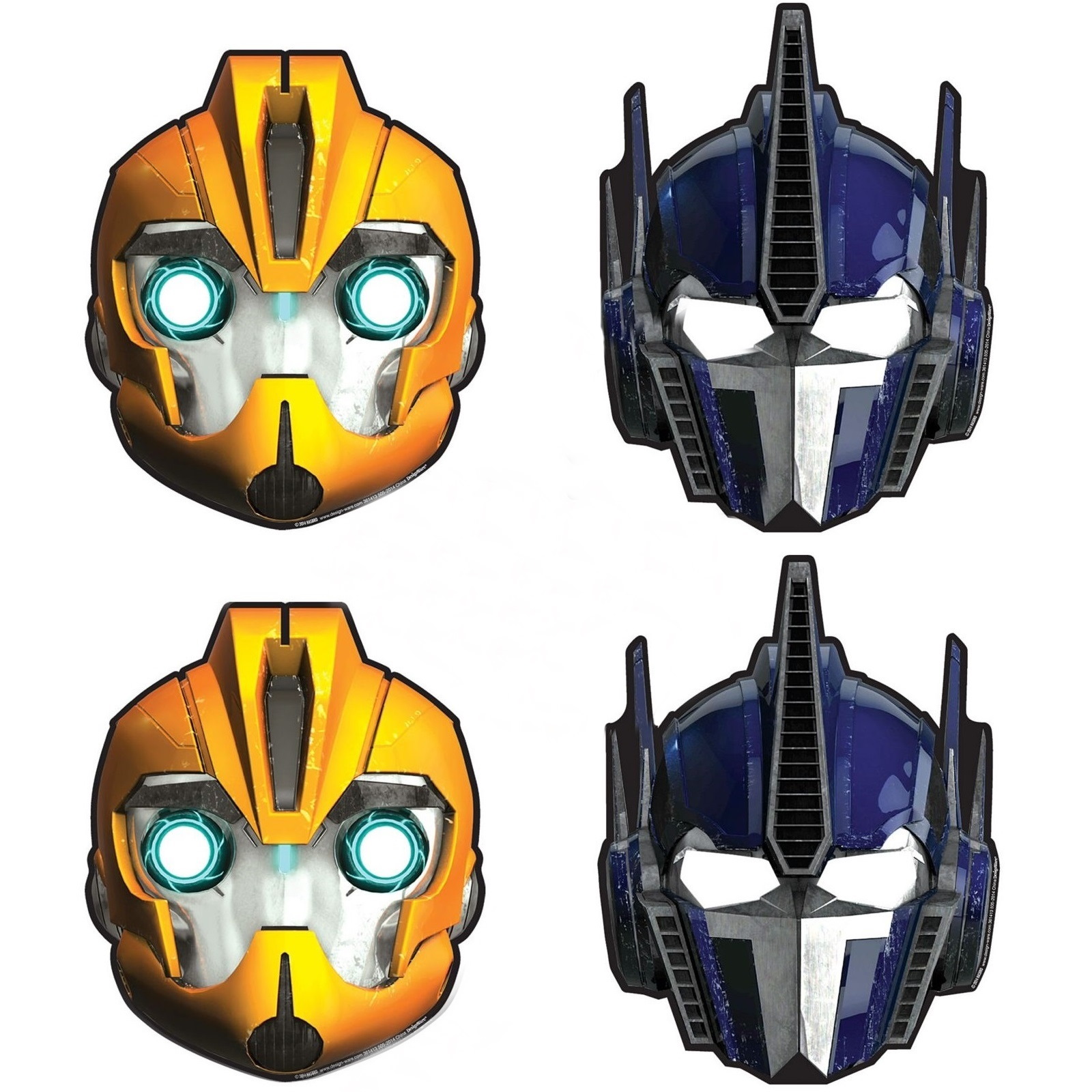 Transformers Party Masks (Pack of 8)