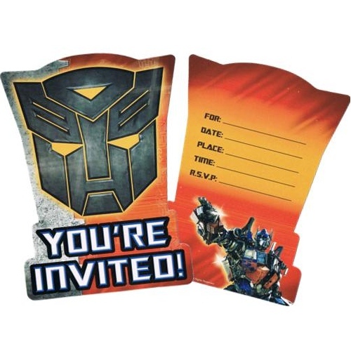 Transformers Party Invitations (Pack of 8)