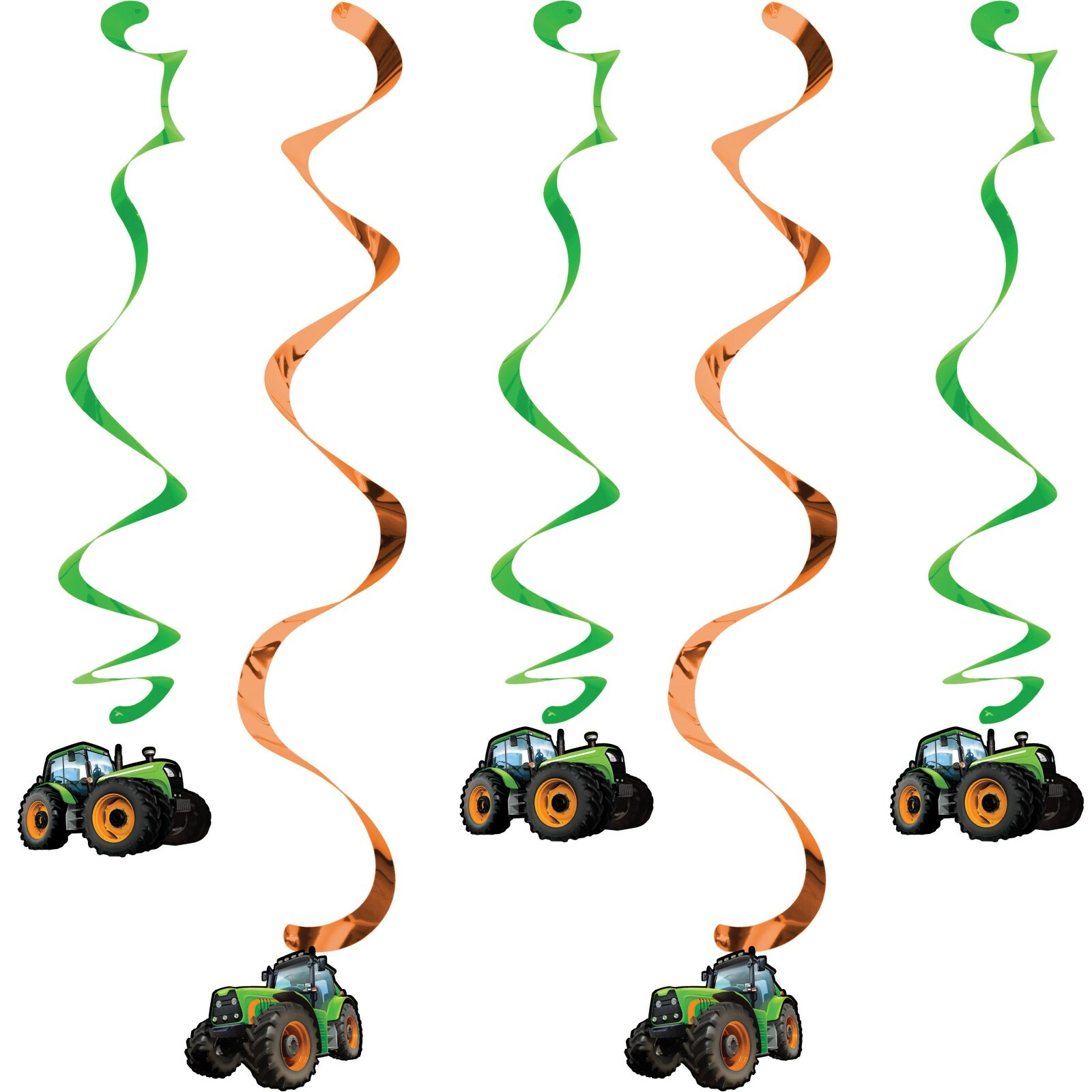 Tractor Time Dangling Decorations (Pack of 5)