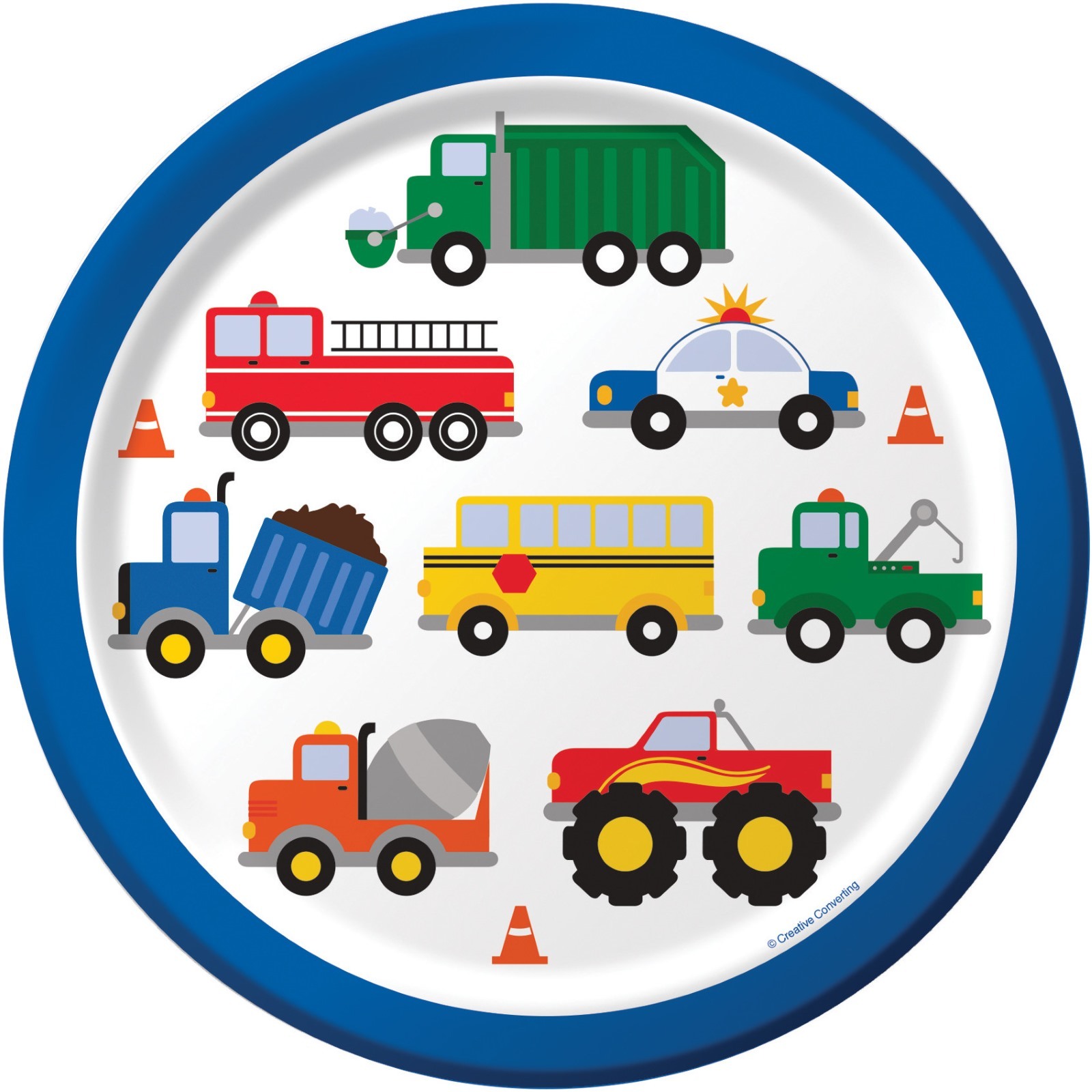 Traffic Jam Large Paper Plates (Pack of 8)