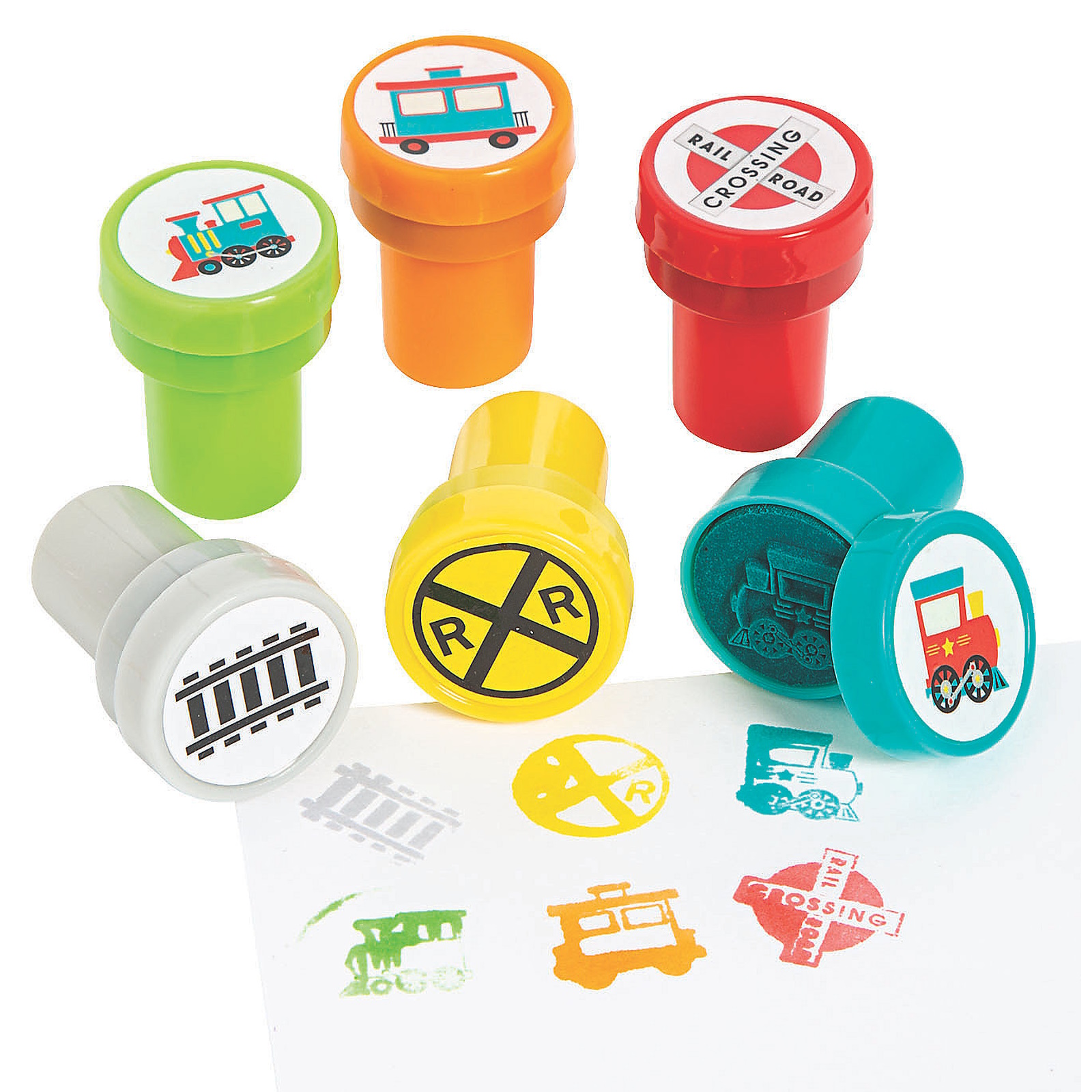 Assorted Railway Train Stamps (Bulk Pack of 24)