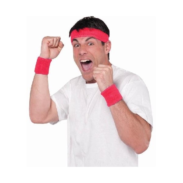 Headband and Wristband Set Red