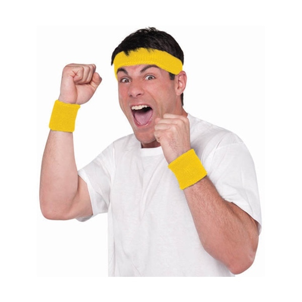 Headband and Wristband Set Yellow