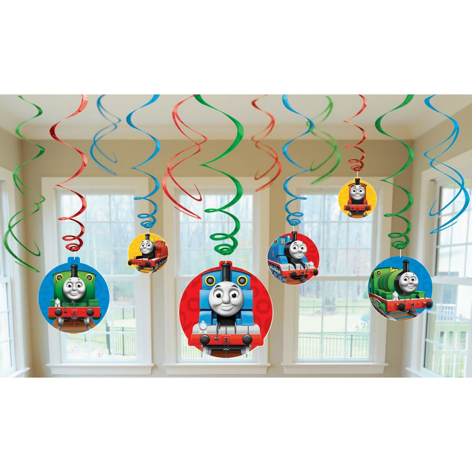 Thomas The Tank Engine Swirl Decorations (Pack of 12)