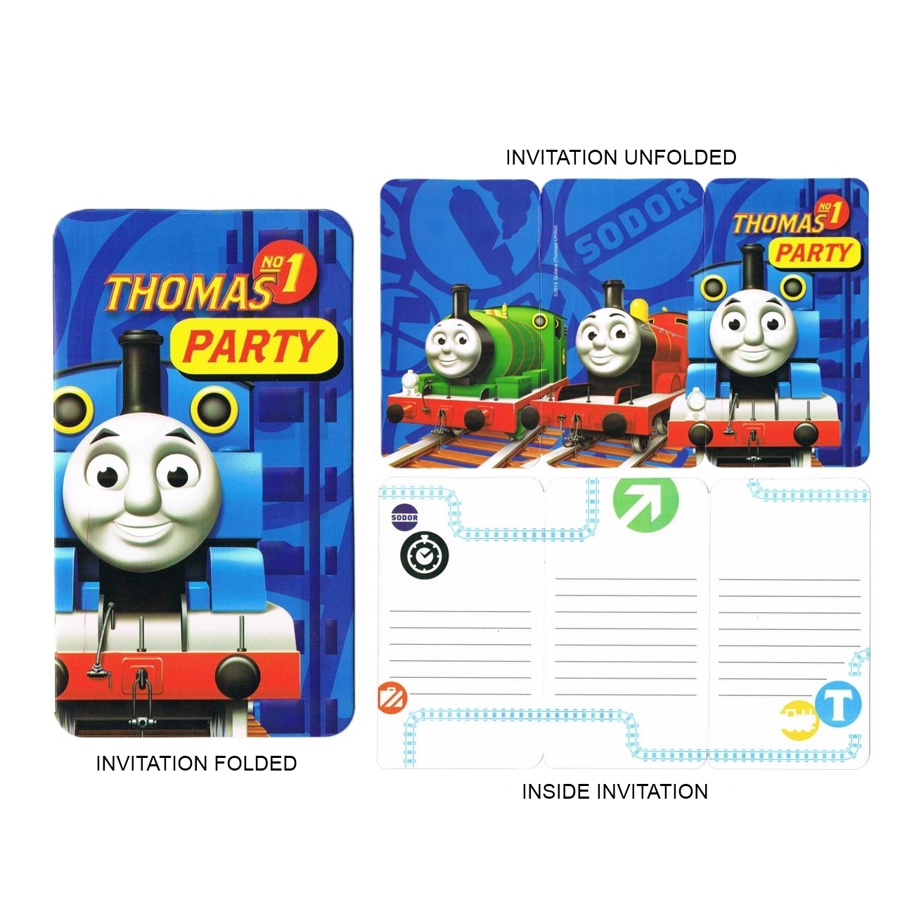 Thomas and Friends Party Invitations (Pack of 8)