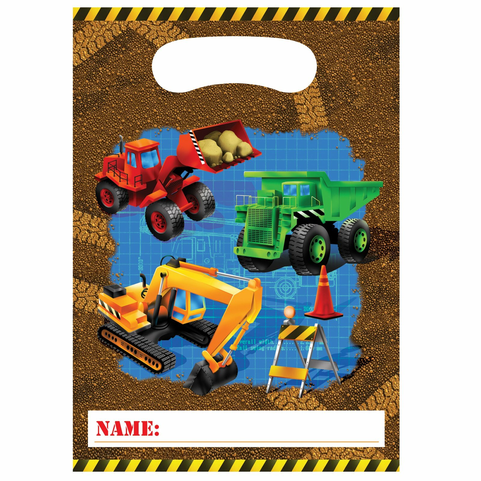 Under Construction Lolly/Treat Bags (Pack of 8)