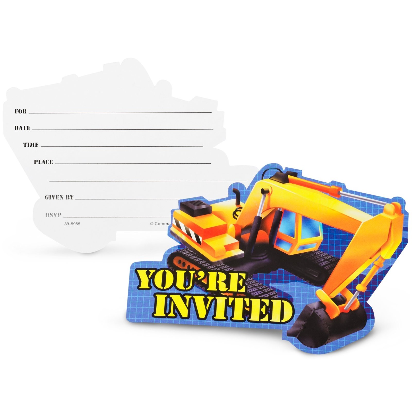 Under Construction Party Invitations (Pack of 8)
