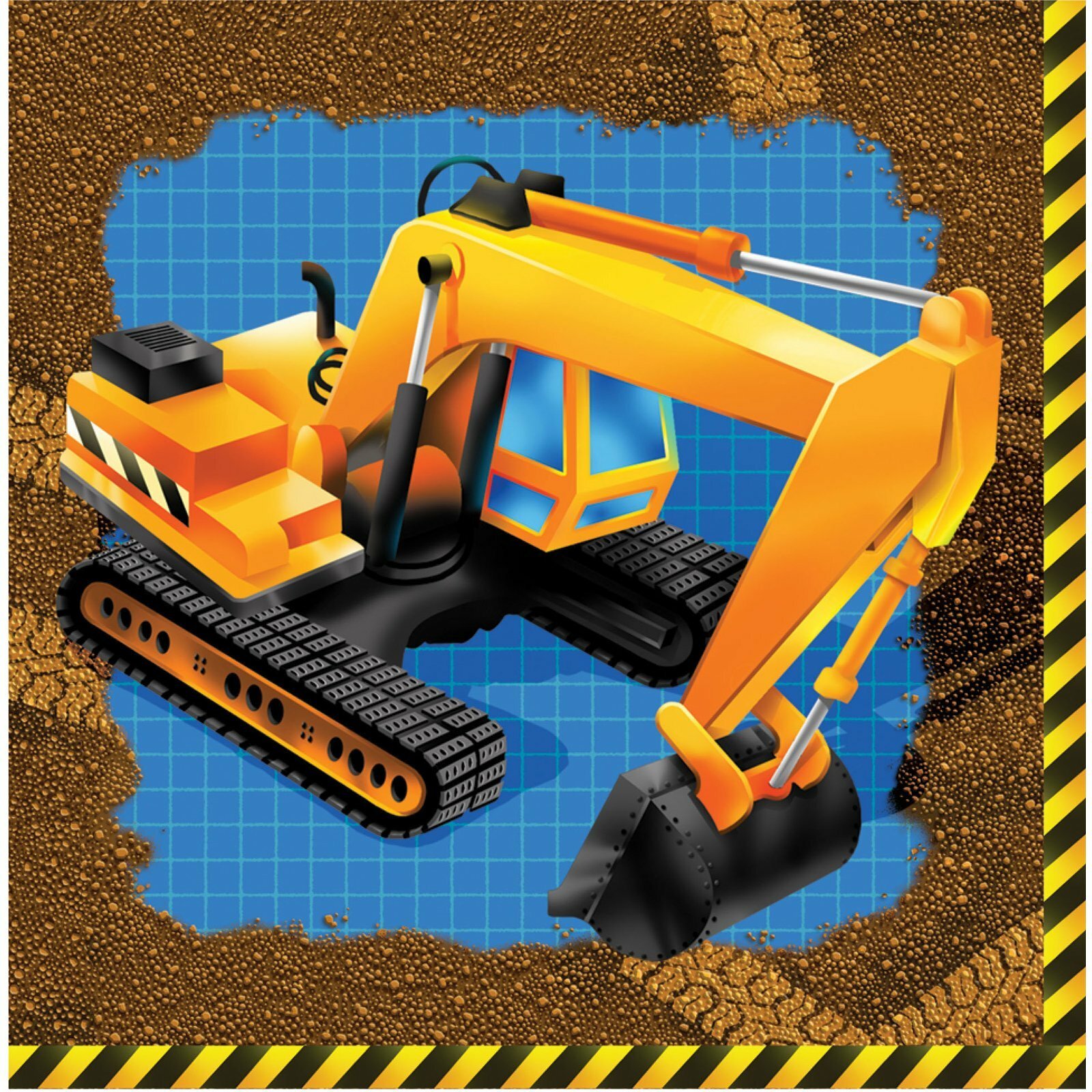 Under Construction Large Napkins / Serviettes (Pack of 16)