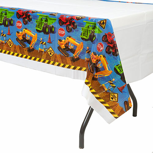 Under Construction Plastic Tablecloth