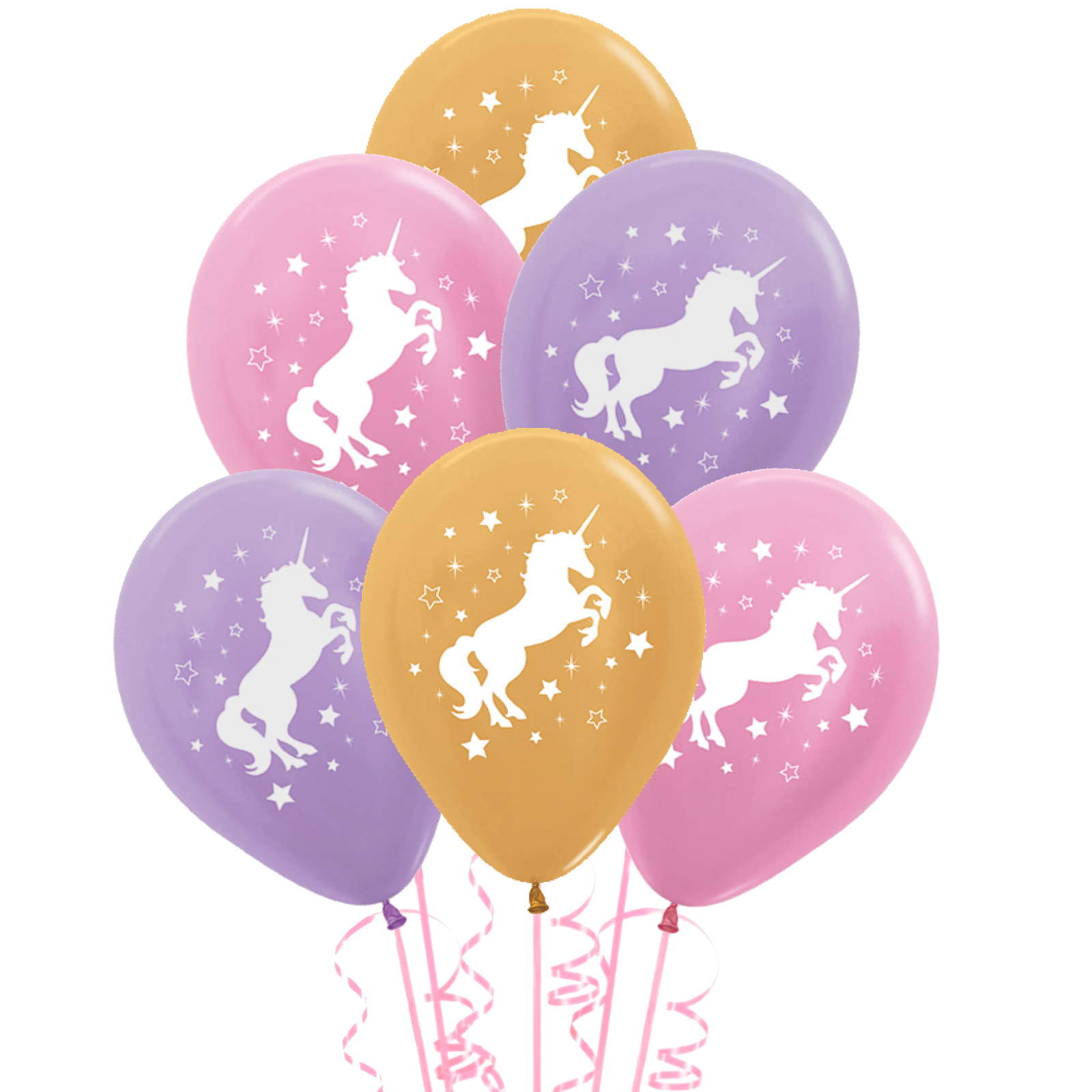 Metallic Unicorn Sparkle and Stars Balloons (Pack of 25)