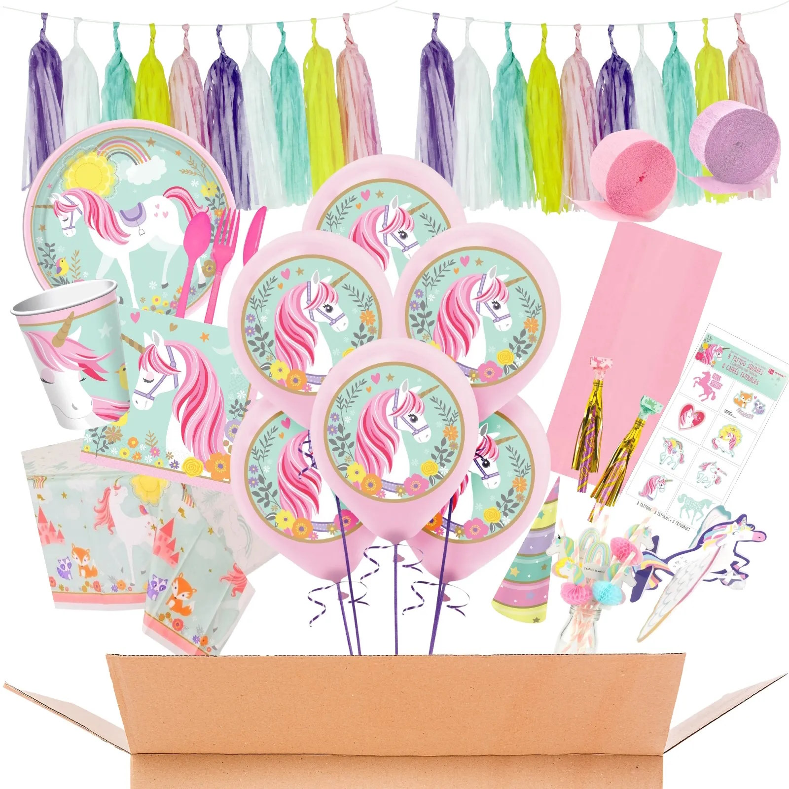 Unicorn Mega Party Set for 8 Guests