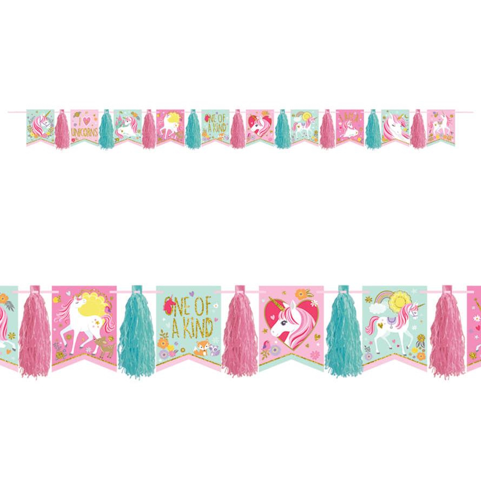 Magical Unicorn Glitter Tassel Garland Banner