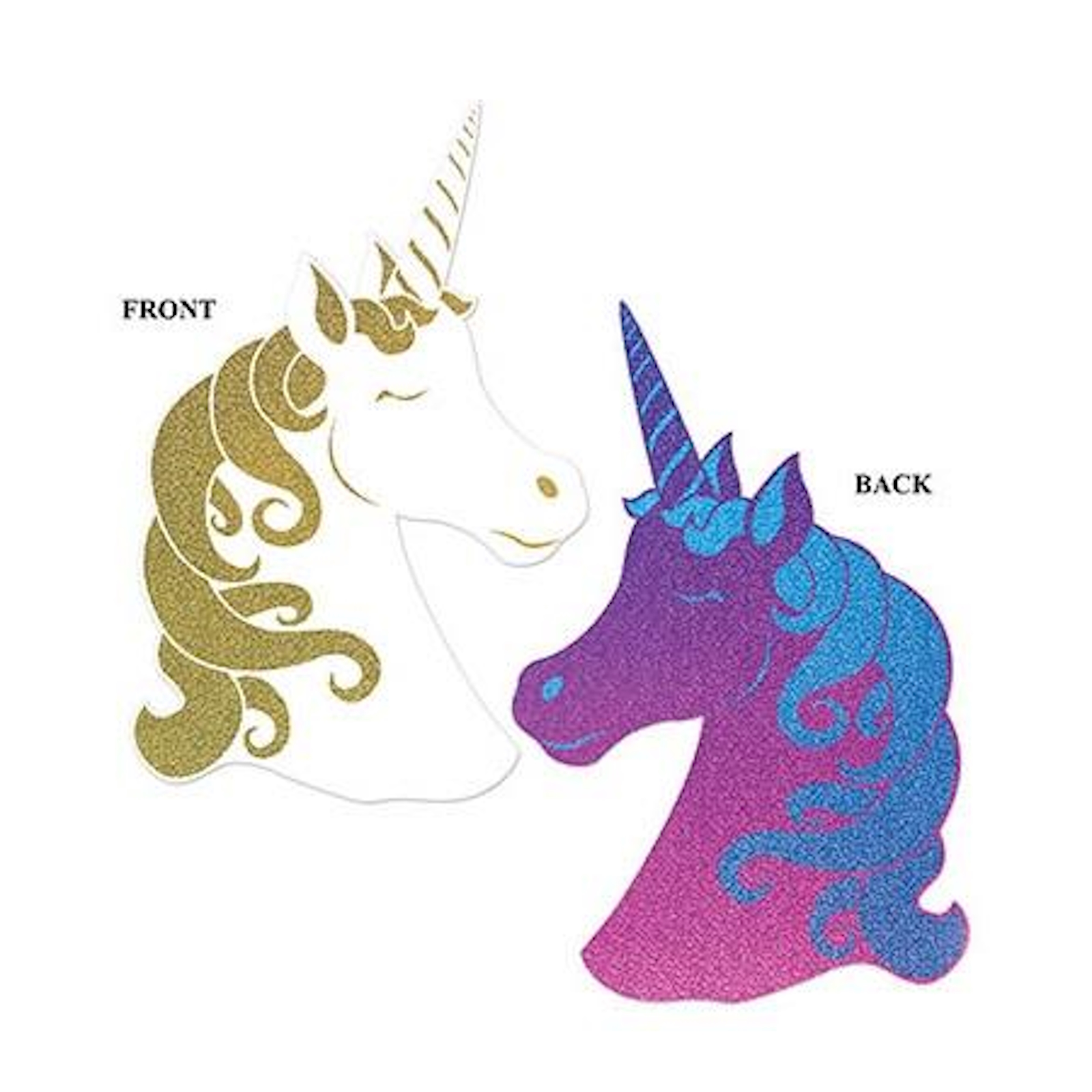 Unicorn Head Double Sided Holographic Cardboard Cutout