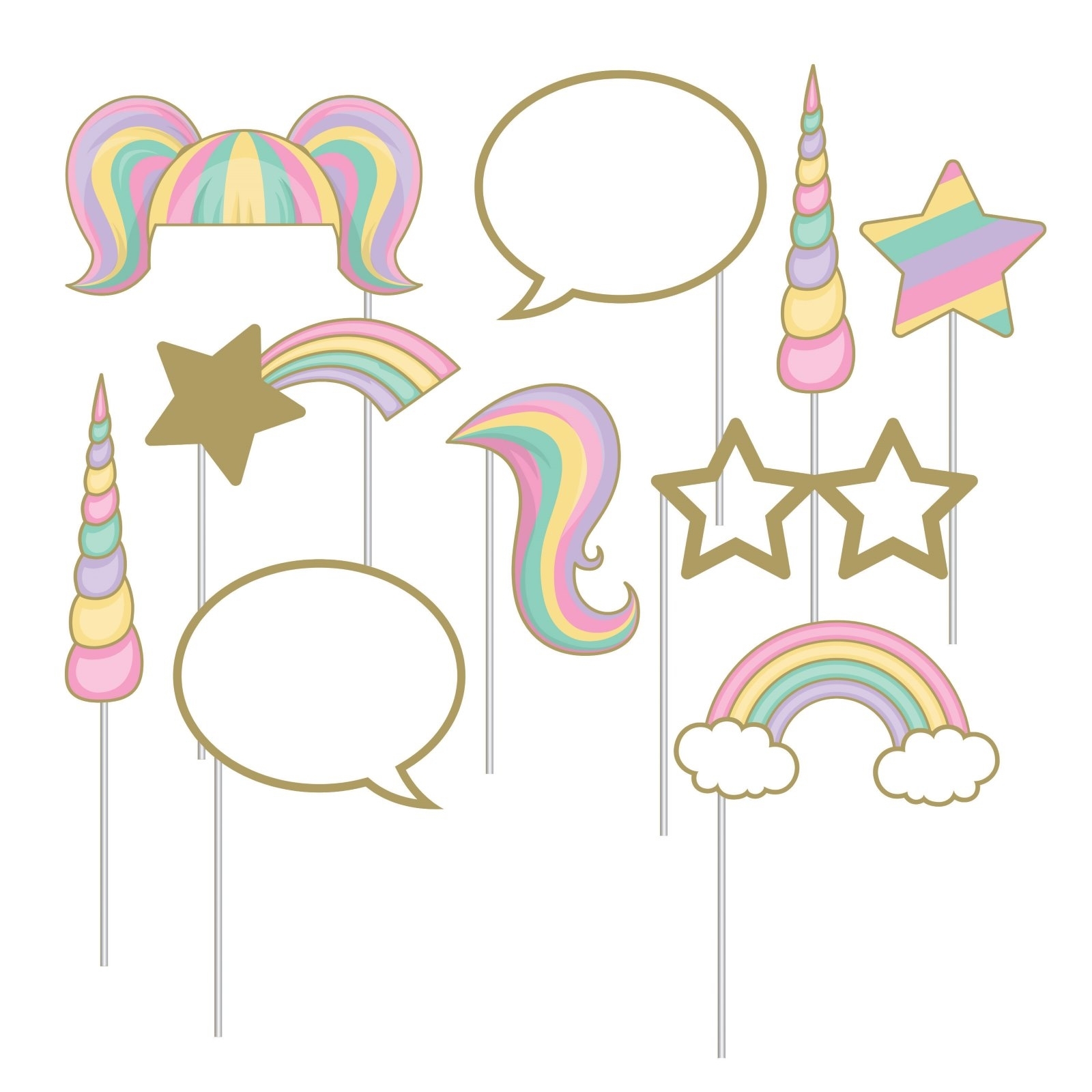 Unicorn Sparkle Photo Props (Pack of 10)