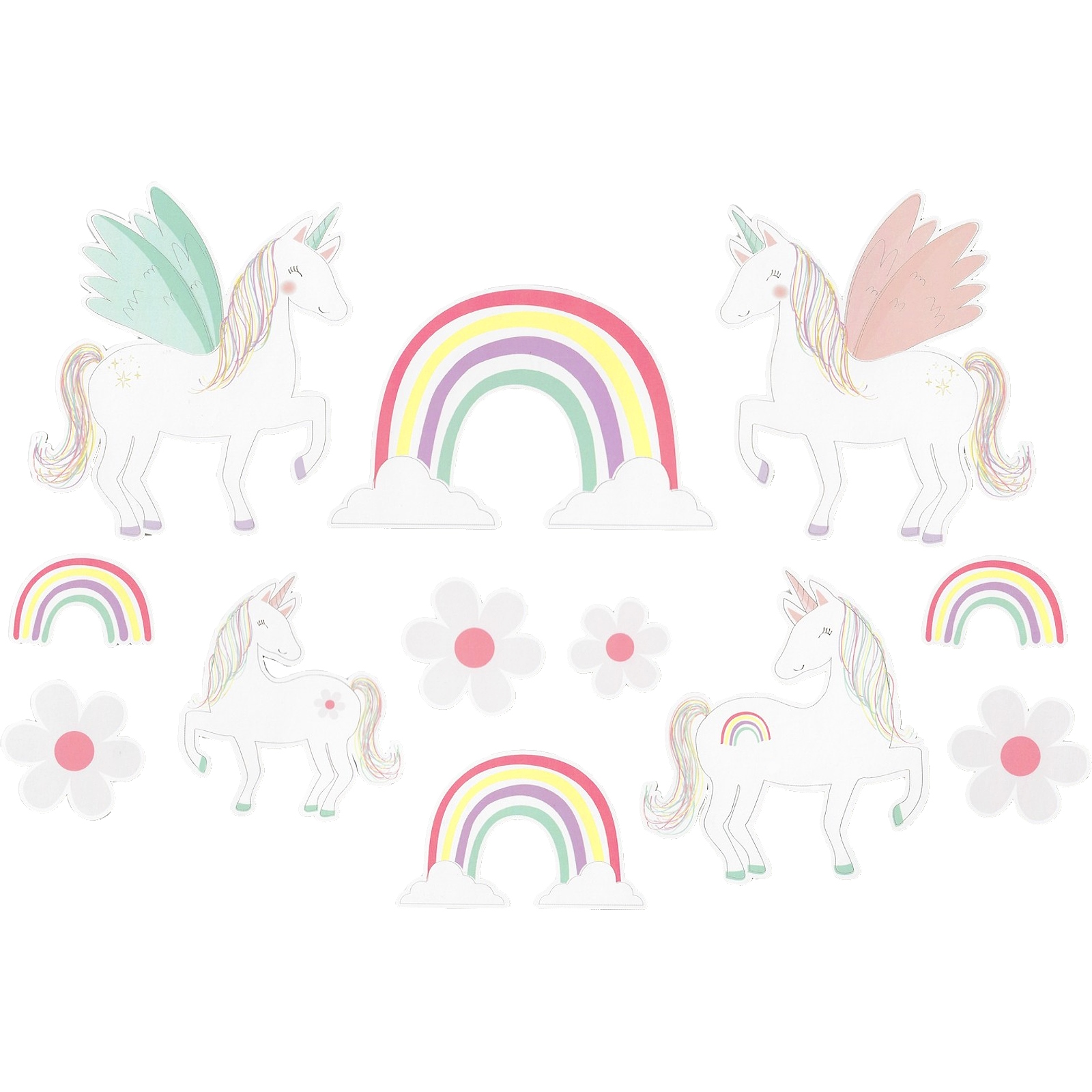 Unicorns and Rainbows Cutout Wall Decorations (Pack of 12)