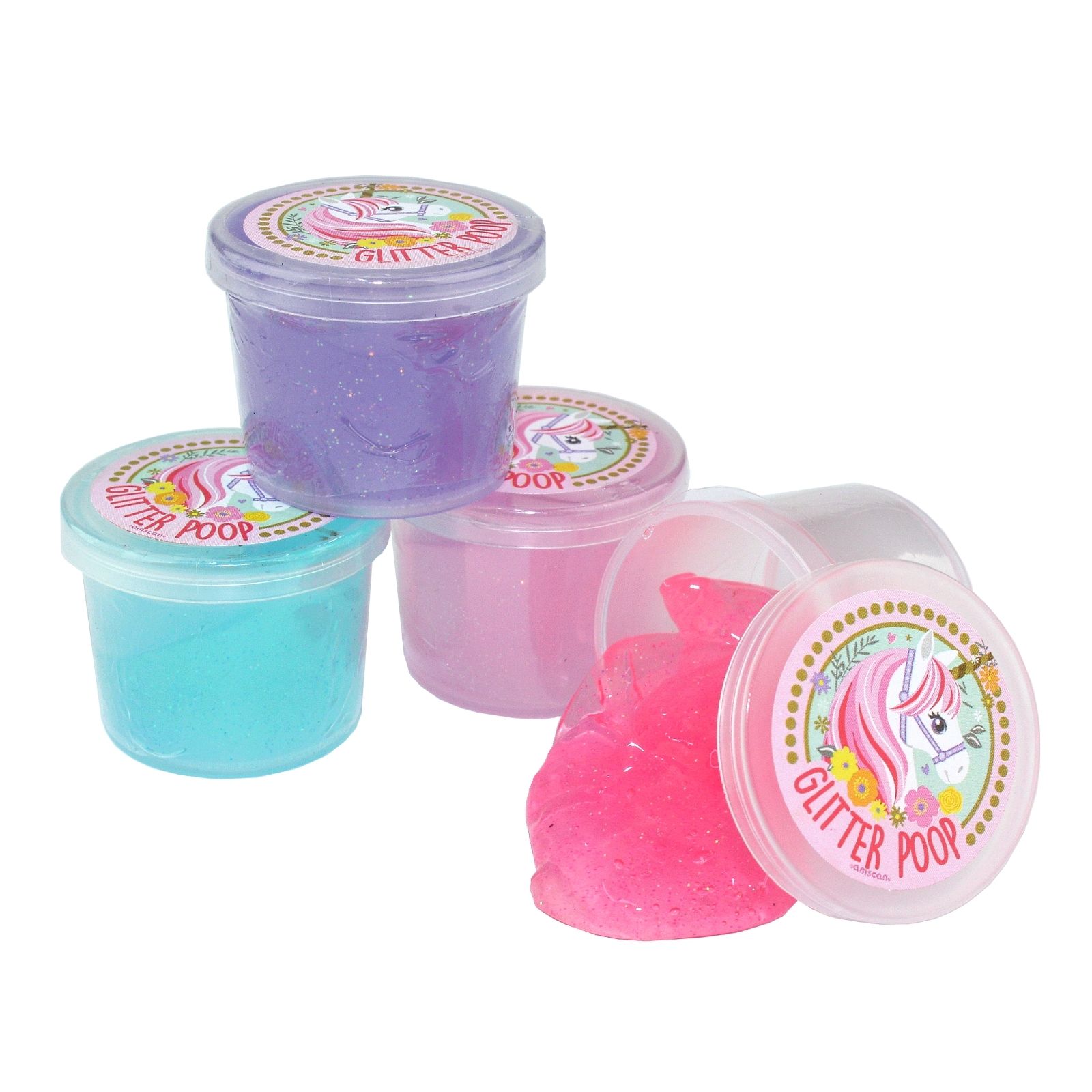 Magical Unicorn Glitter Poop Tubs (Pack of 12)