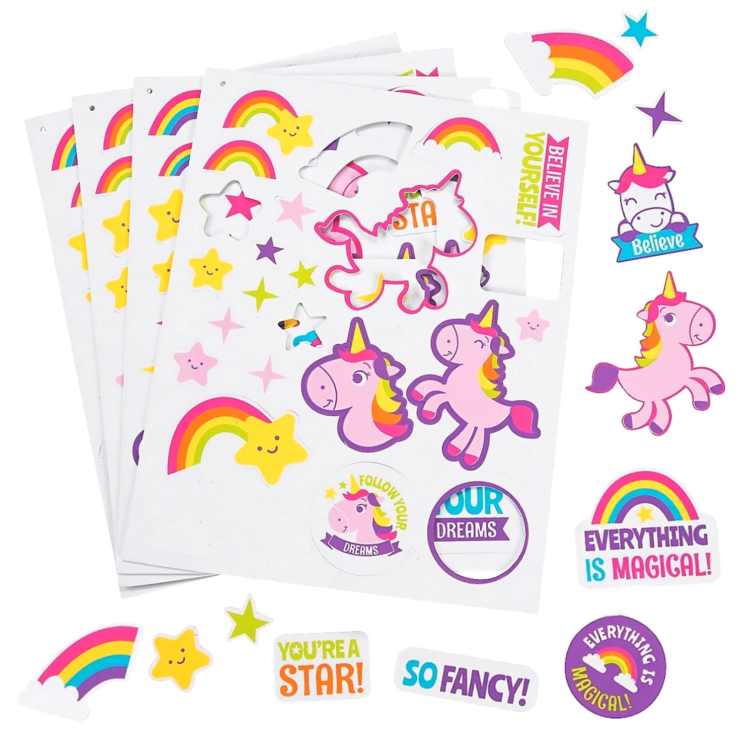 Unicorn Foam Sticker Sheets (Pack of 10)
