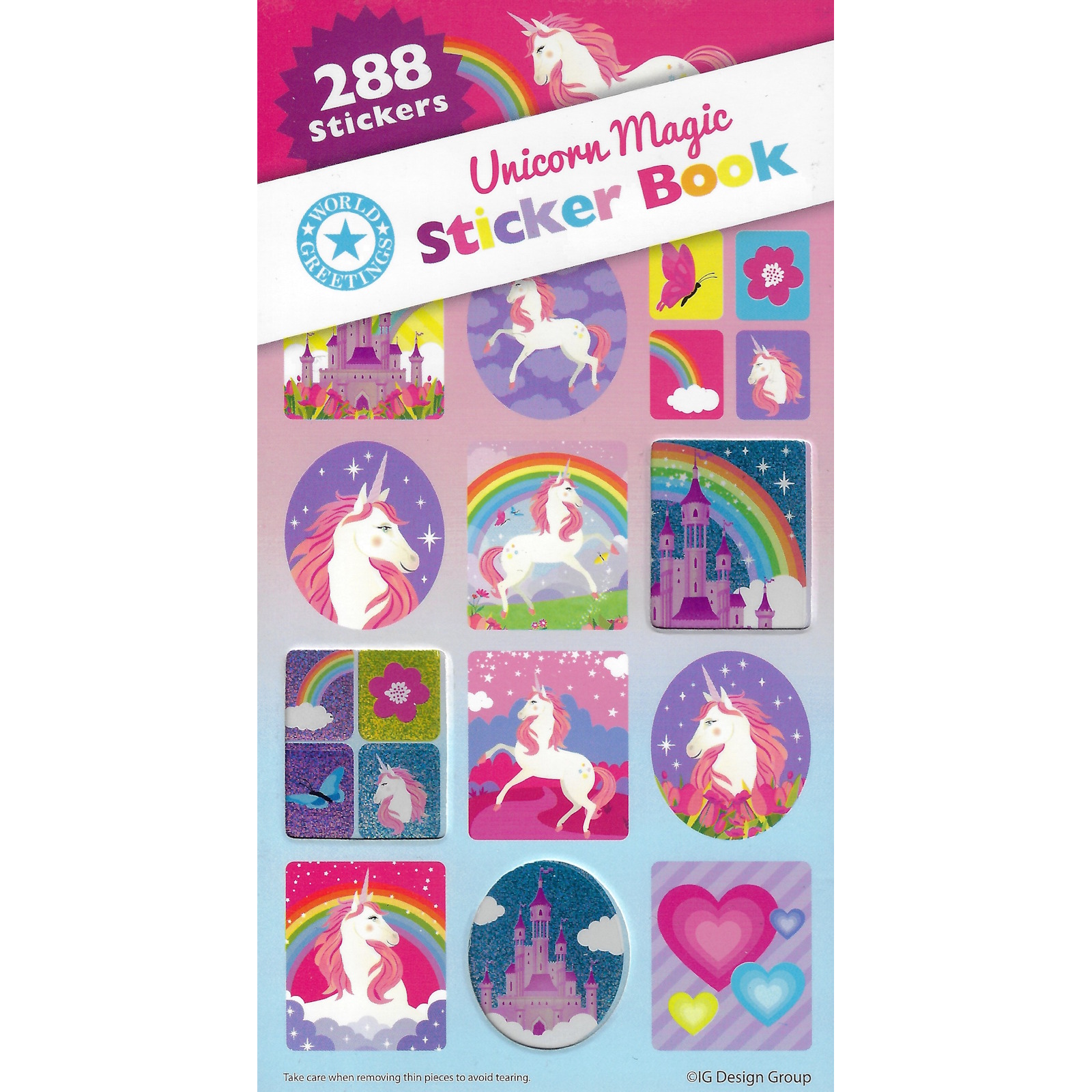 Unicorns and Rainbows Sticker Book (12 Sheets) 