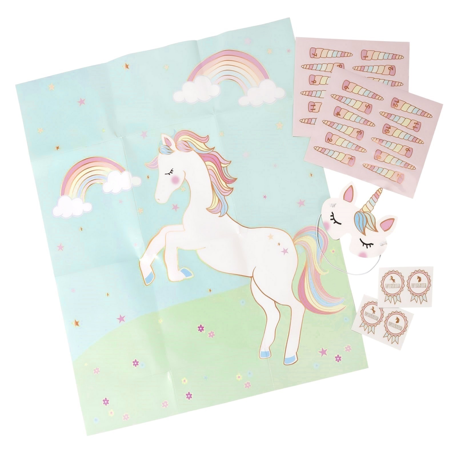Pin the Horn on the Unicorn Party Game