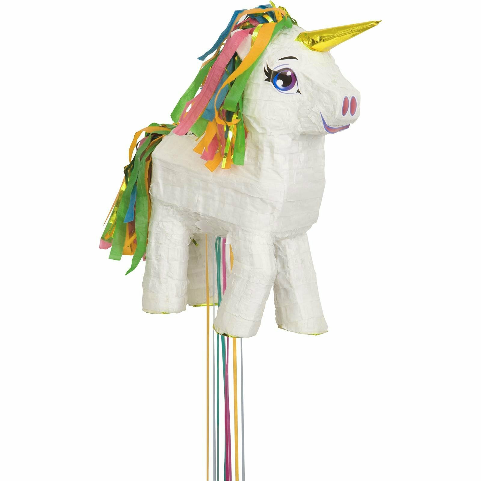 White Unicorn Pull String Pinata
