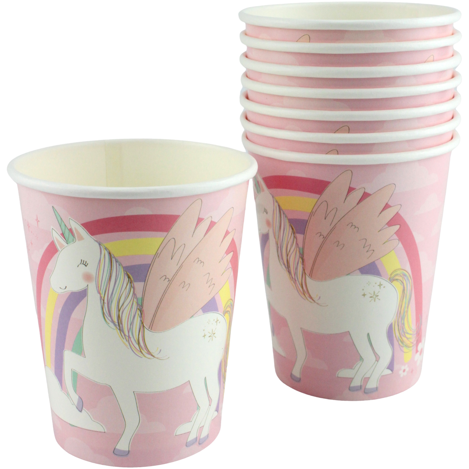 Unicorns and Rainbows Paper Cups 250ml (Pack of 8)