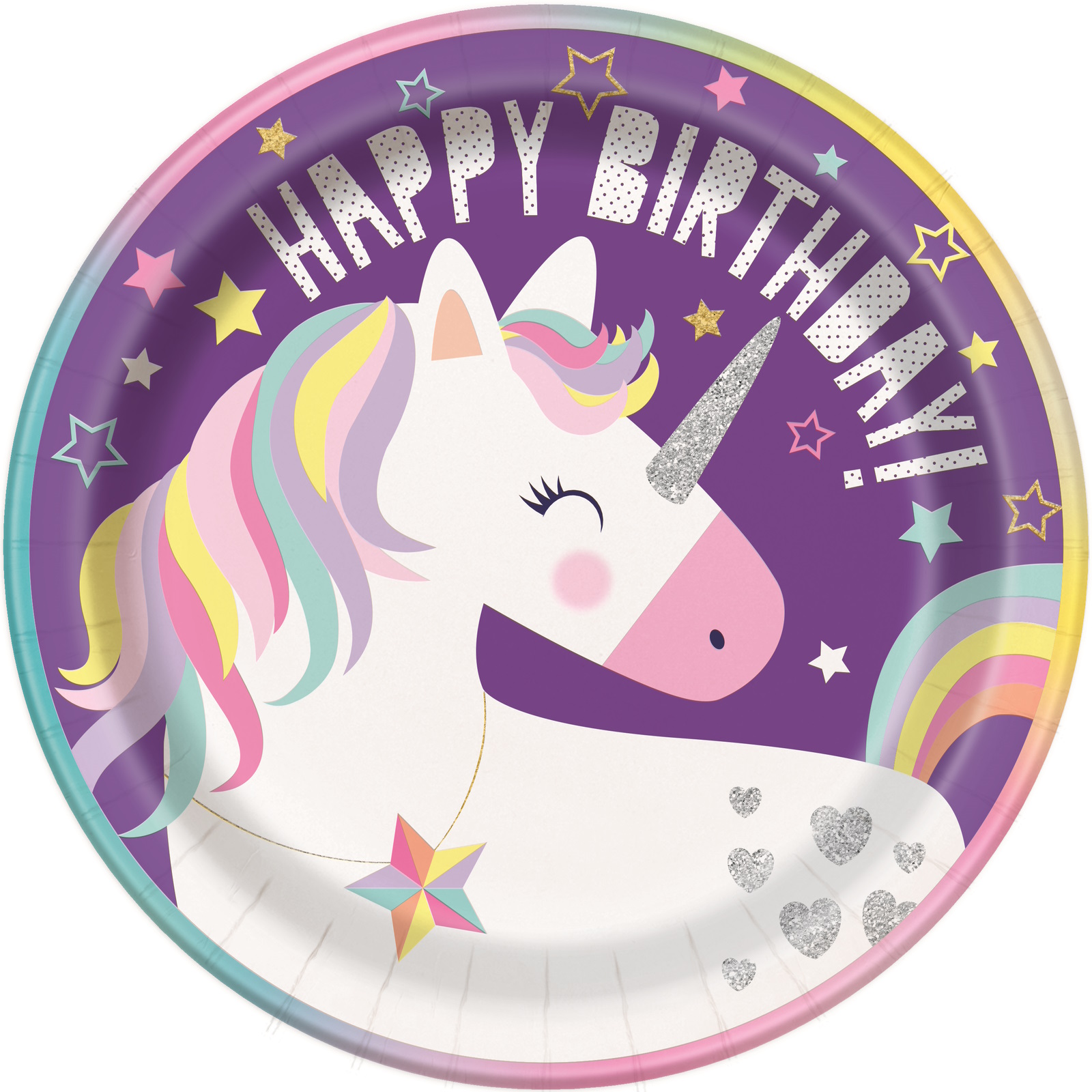 Hip Hooray Unicorn Large Paper Plates (Pack of 8)