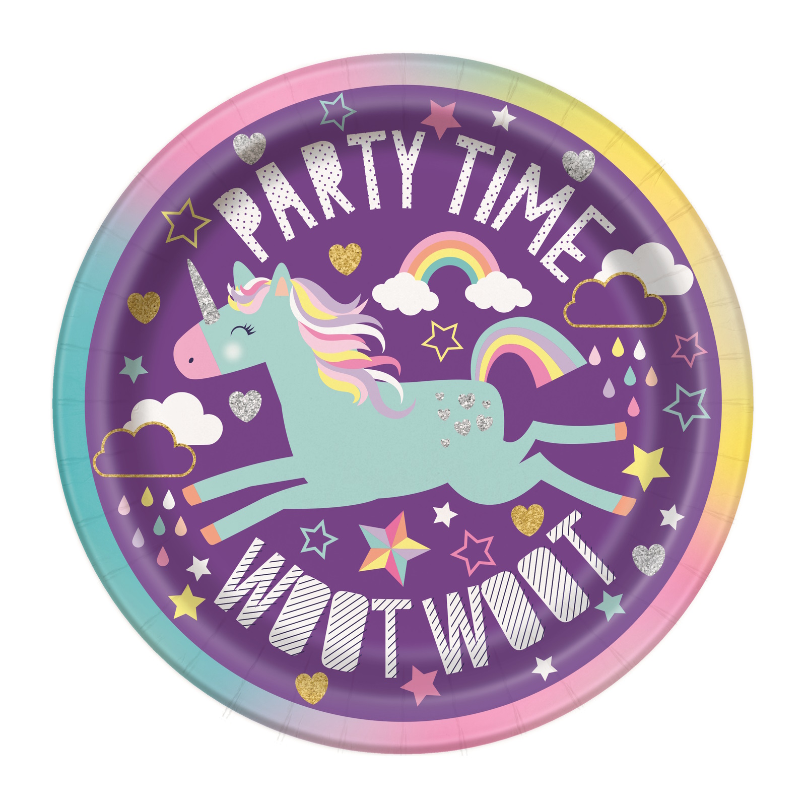 Hip Hooray Unicorn Small Paper Plates (Pack of 8)