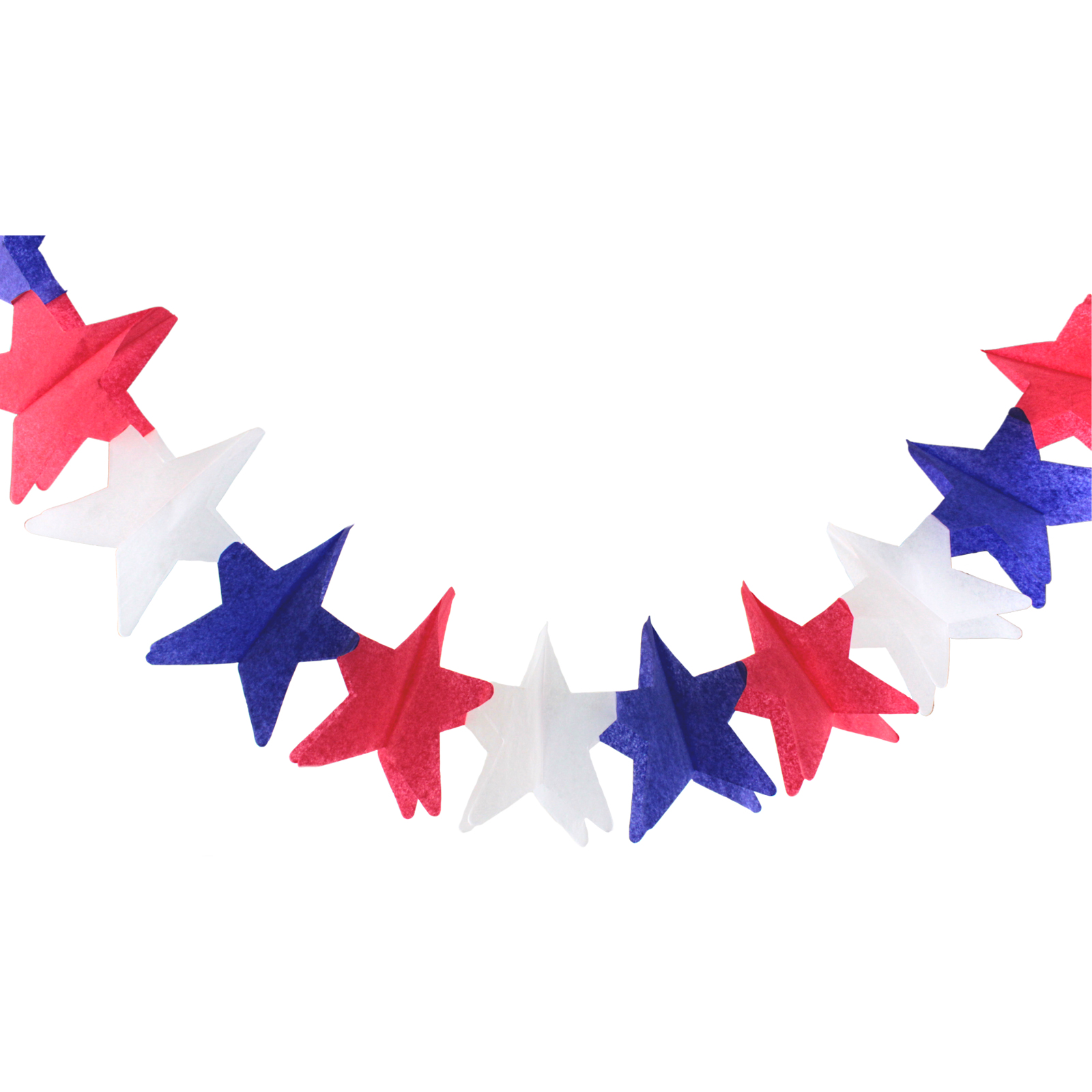 Red White And Blue Star Tissue Garland Banner 