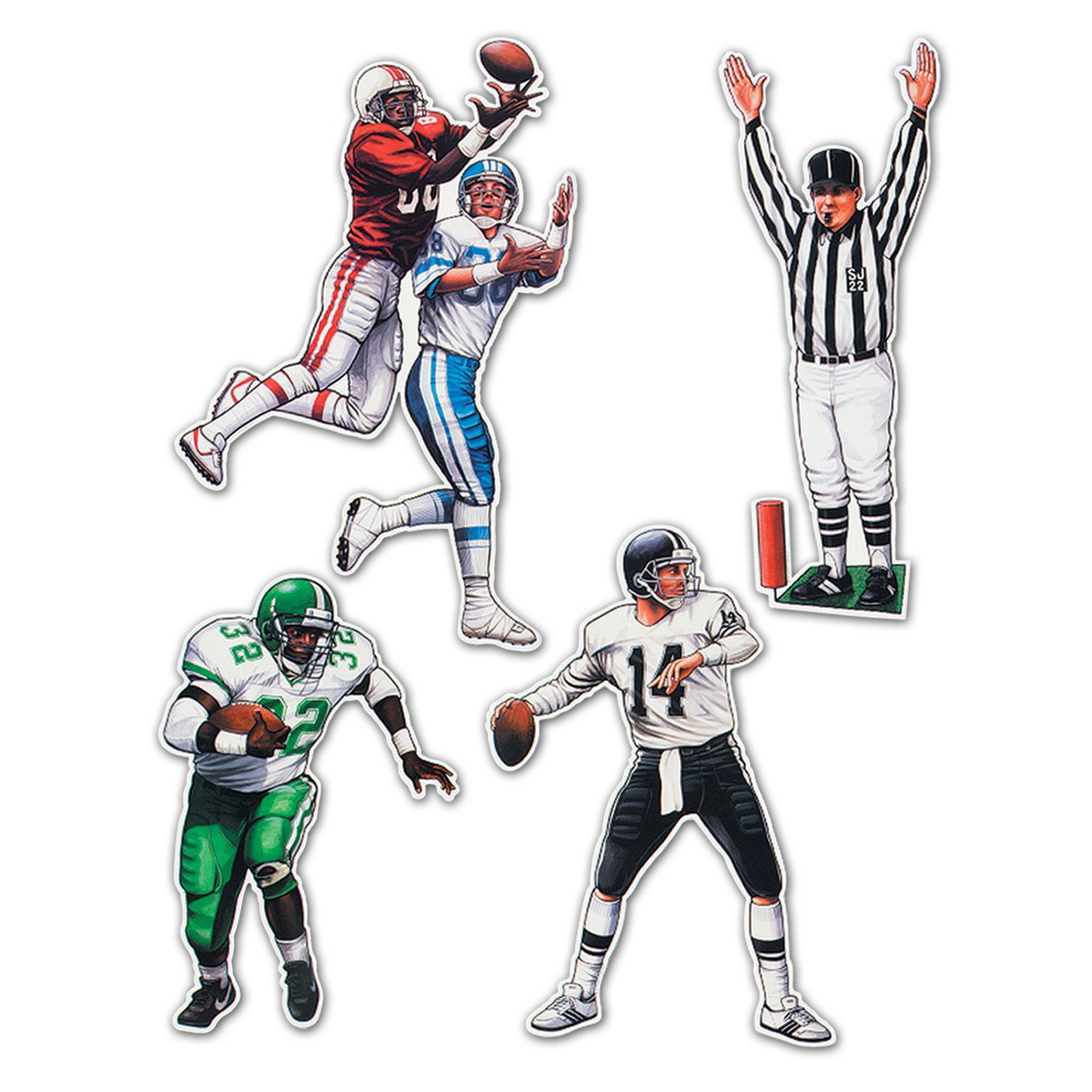 American Football Cutout Wall Decorations (Pack of 4)