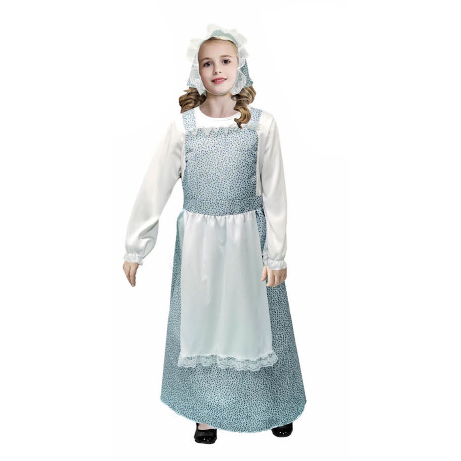 Girls Blue Pioneer Maid Costume