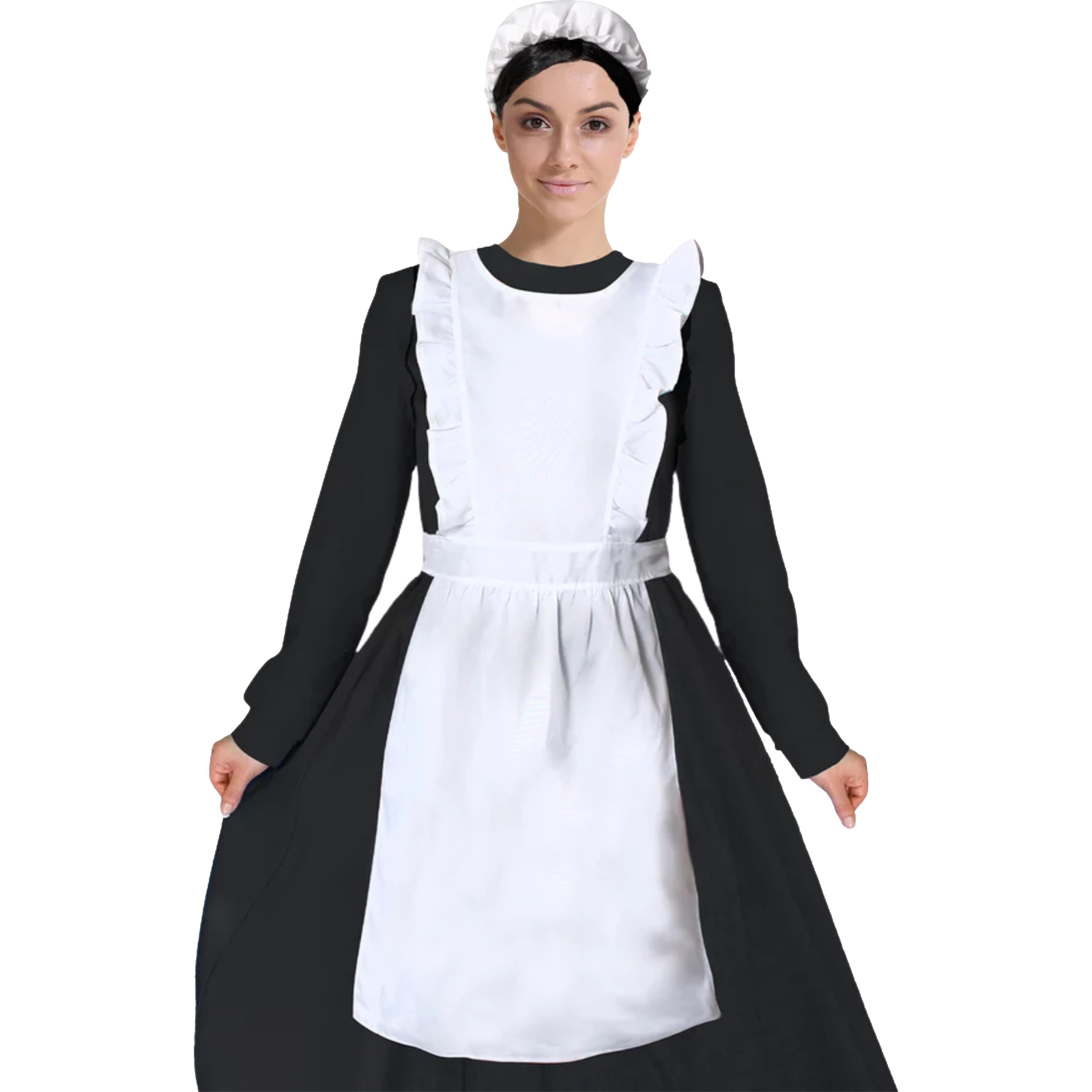 Adult White Colonial Apron and Hat Set