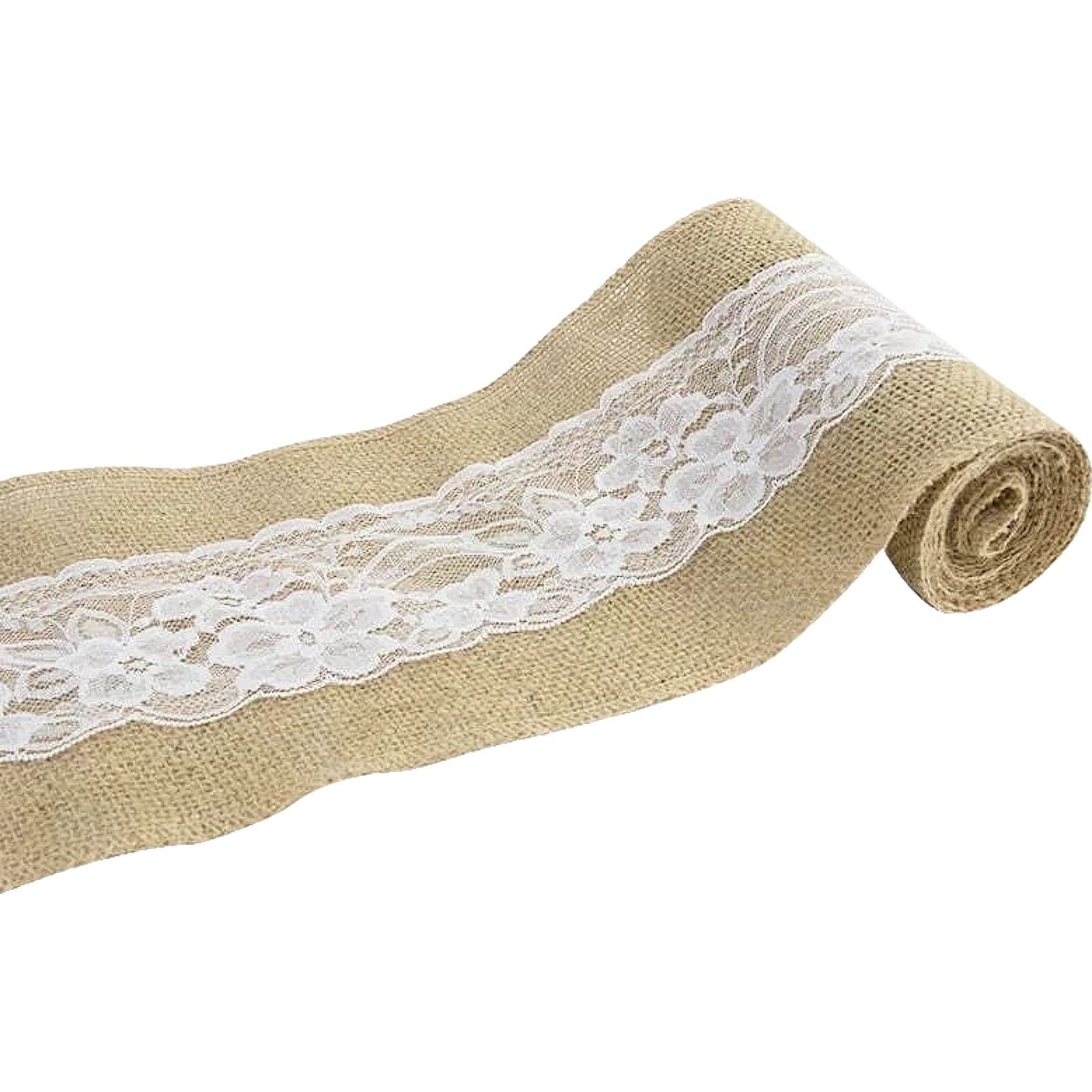 Hessian Roll with Lace 
