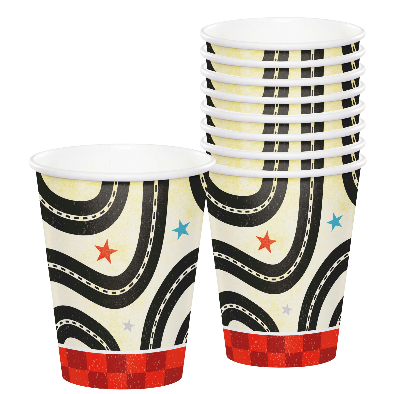 Vintage Red Car Paper Cups (Pack of 8)