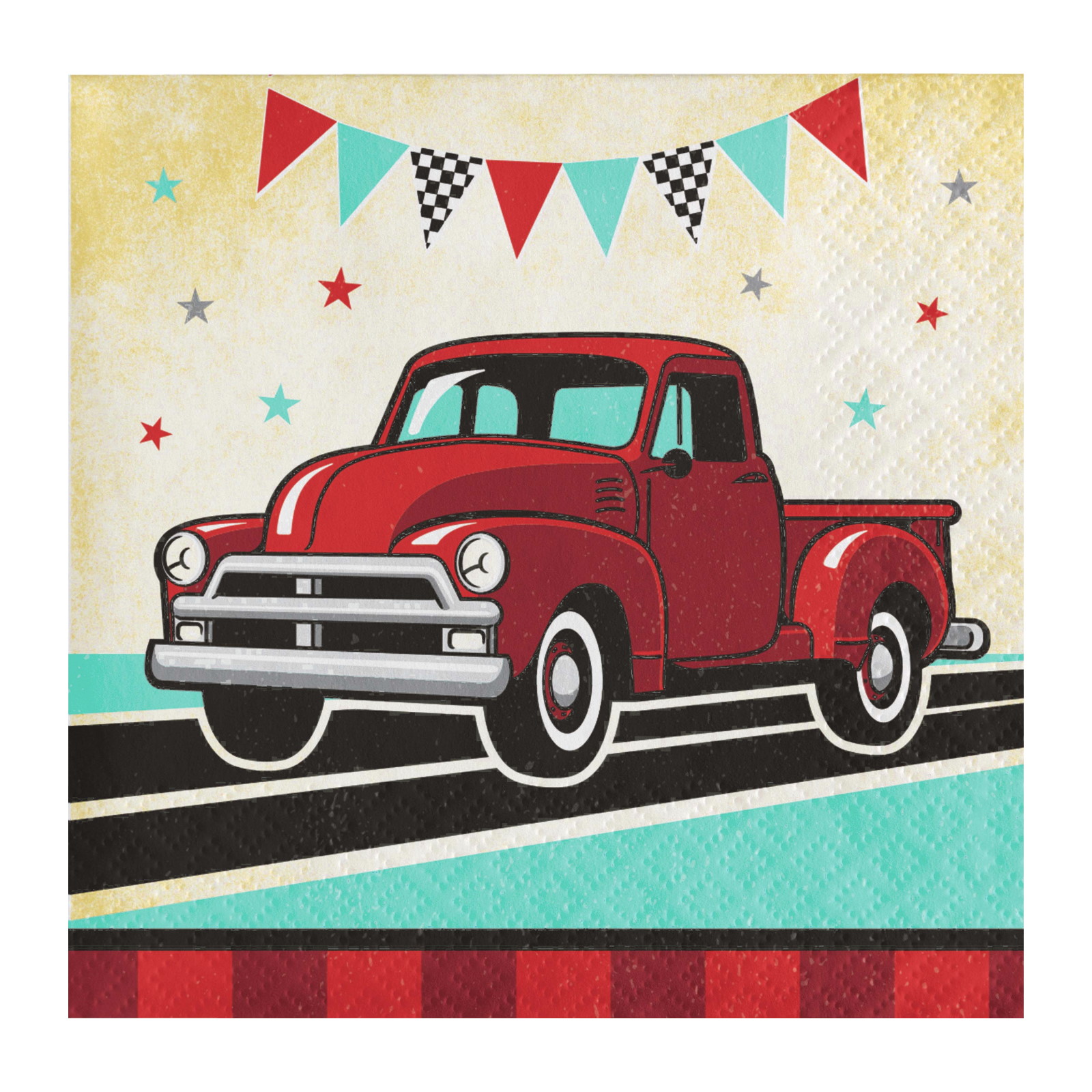 Vintage Red Truck Small Paper Napkins / Serviettes (Pack of 16)